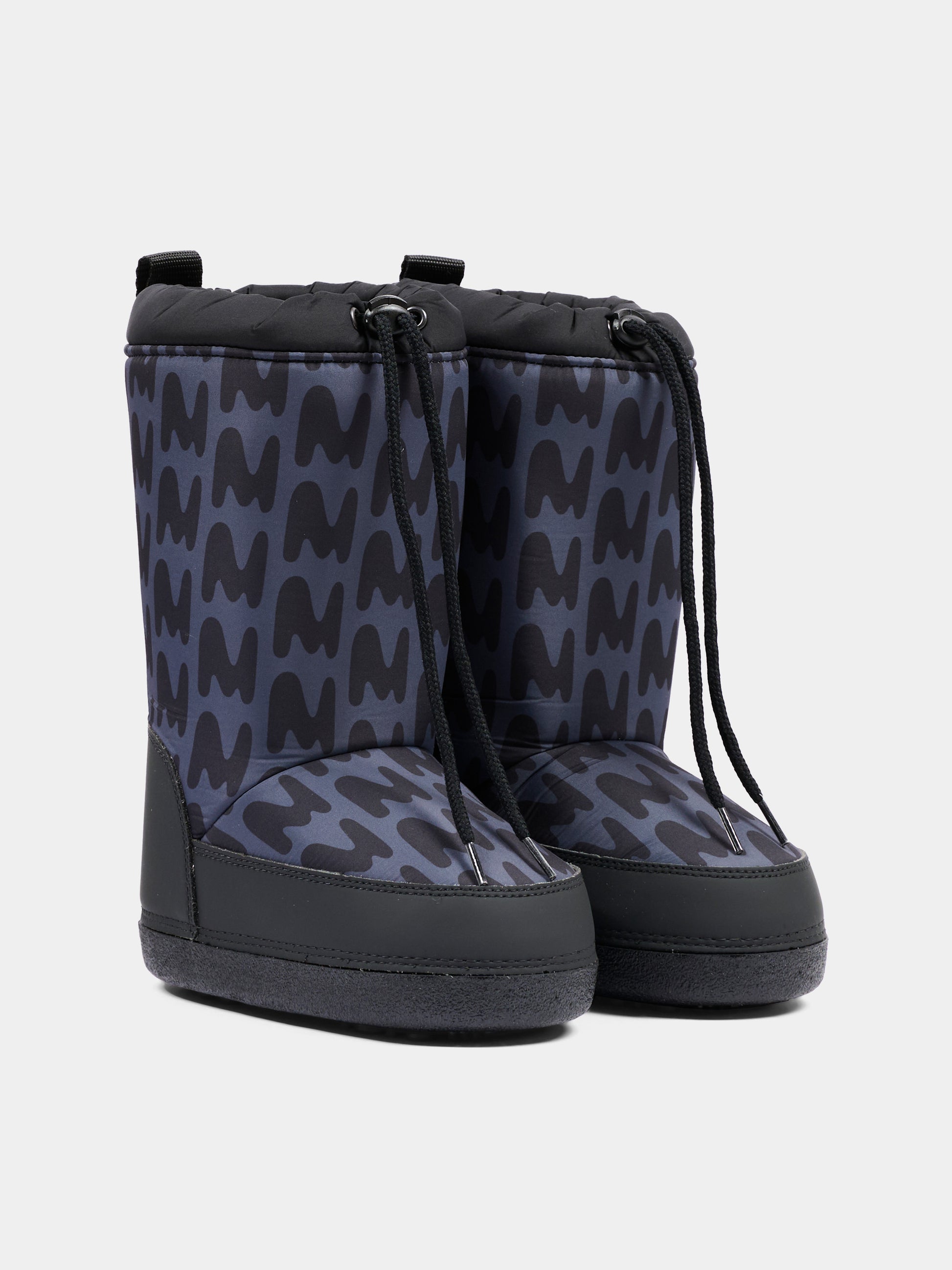 Stivali neve neri per bambini con logo,Msgm Kids,84027 - VAR3