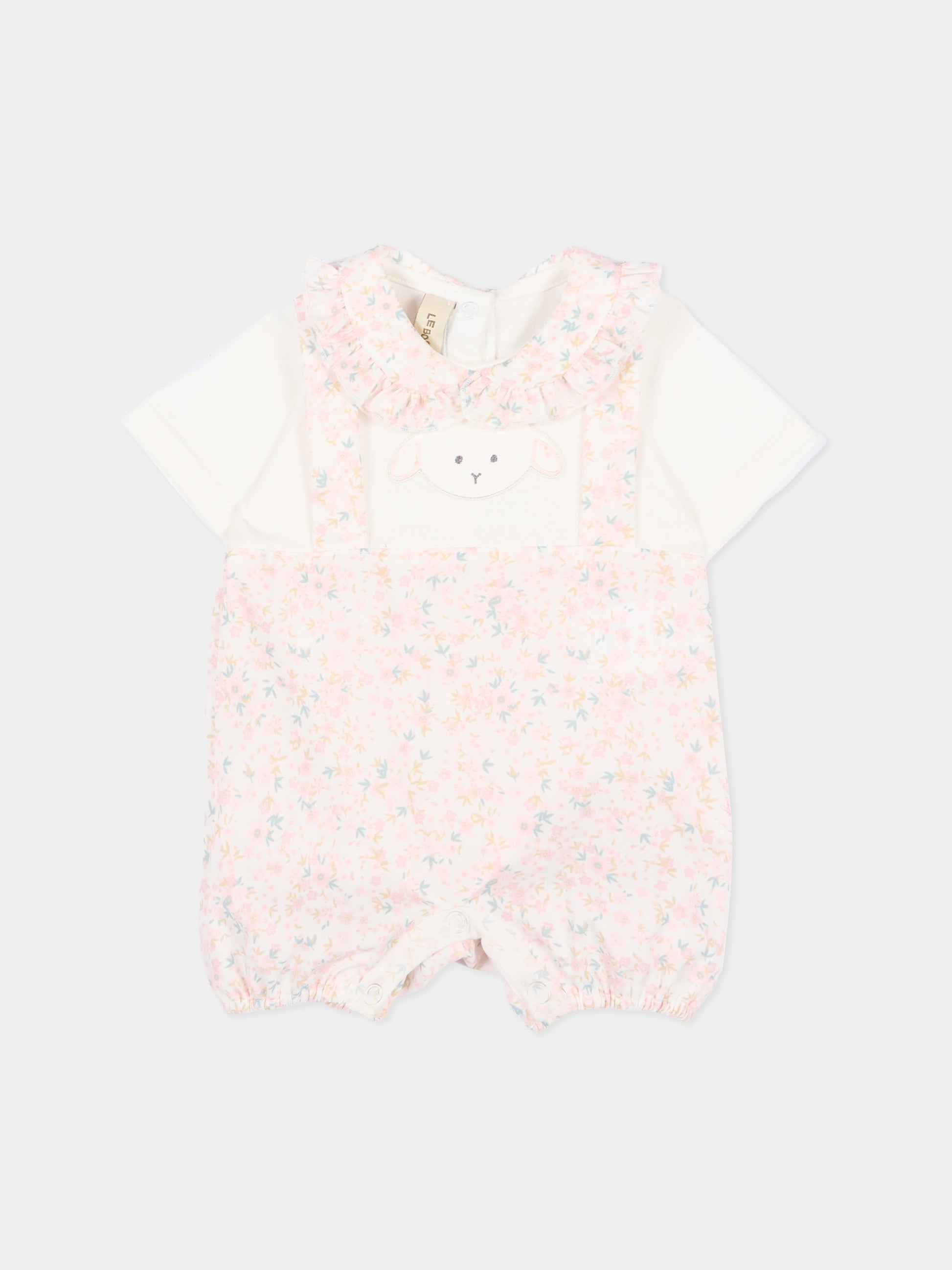 Pagliaccetto liberty rosa per neonata con agnellino Olive,Le Boo Beebè,CB023 T351 2030