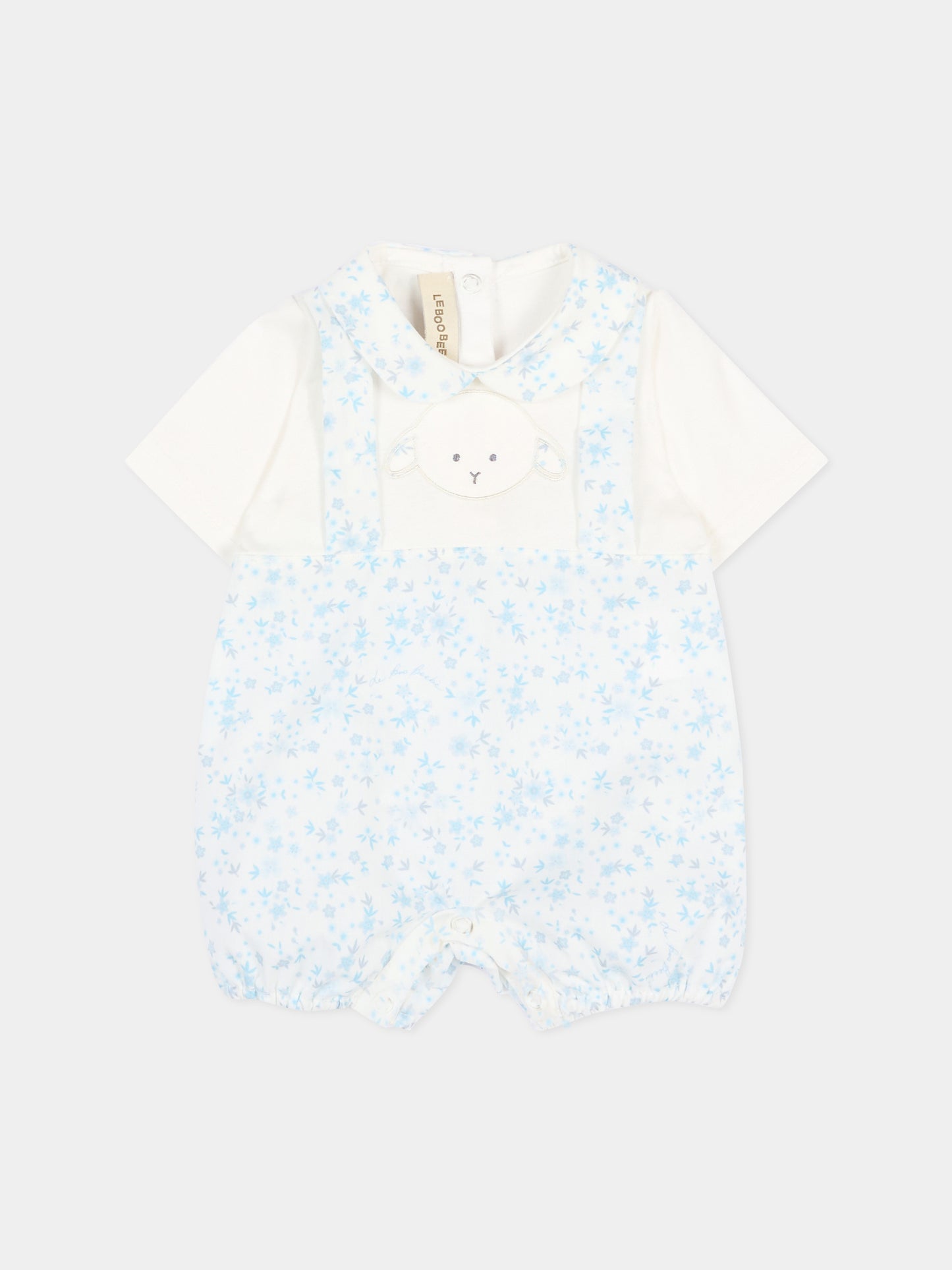 Pagliaccetto liberty celeste per neonato con agnellino Olive,Le Boo Beebè,CB024 T351 2040