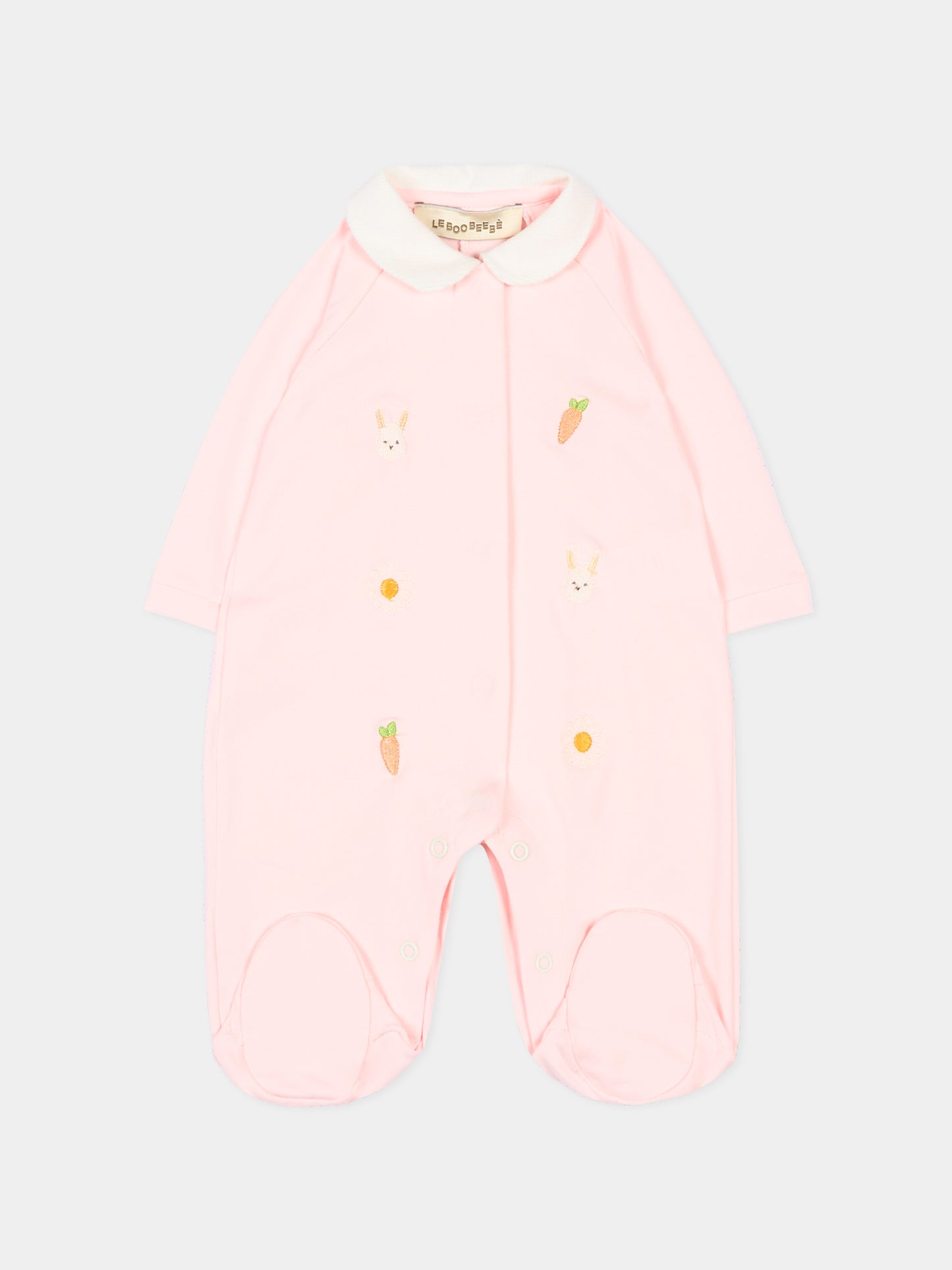 Tutina rosa per neonata con ricami,Le Boo Beebè,CB026 T351 30