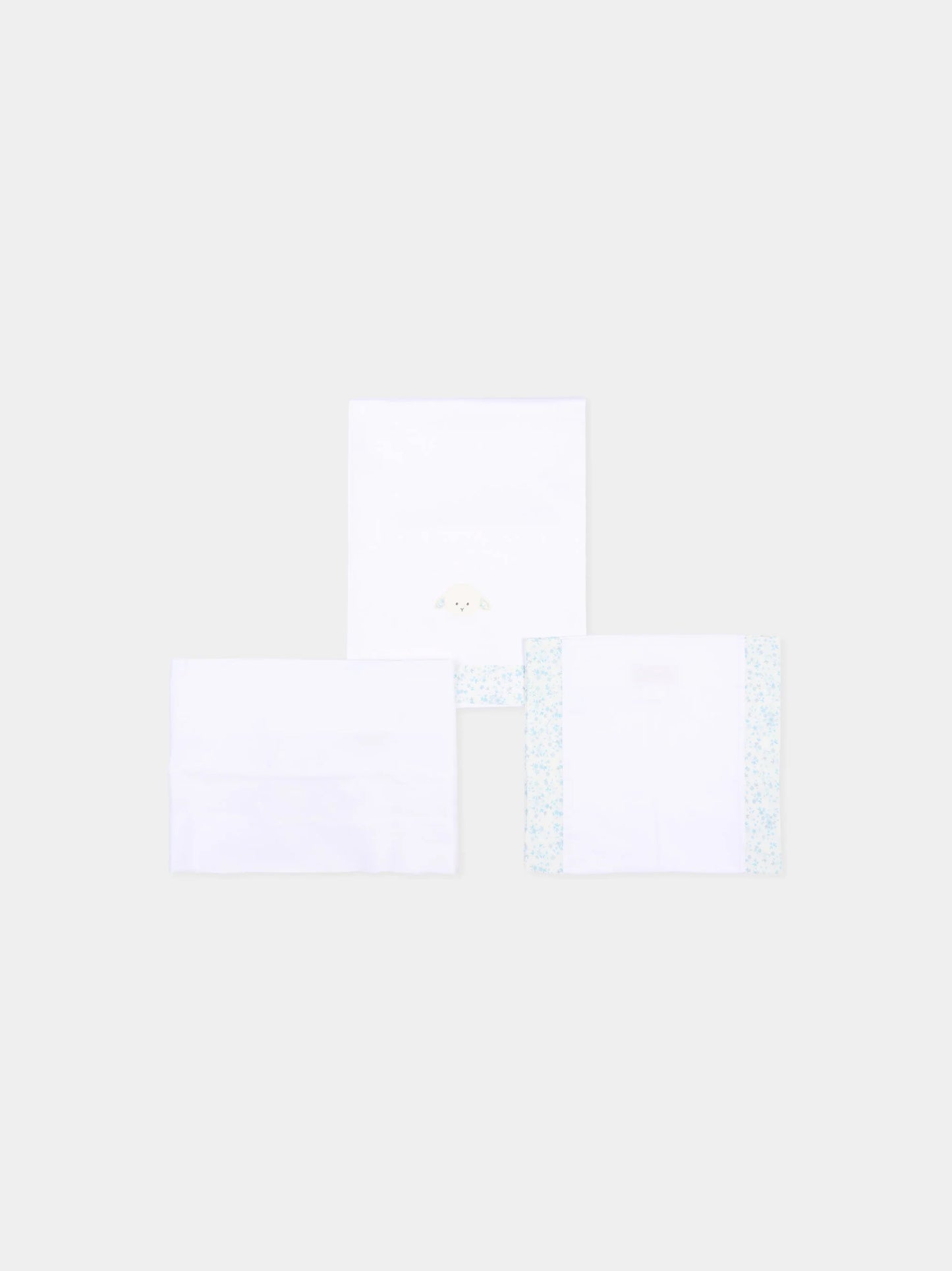 Lenzuolo bianco per neonato con agnellino Olive,Le Boo Beebè,CBL021 T469 1040