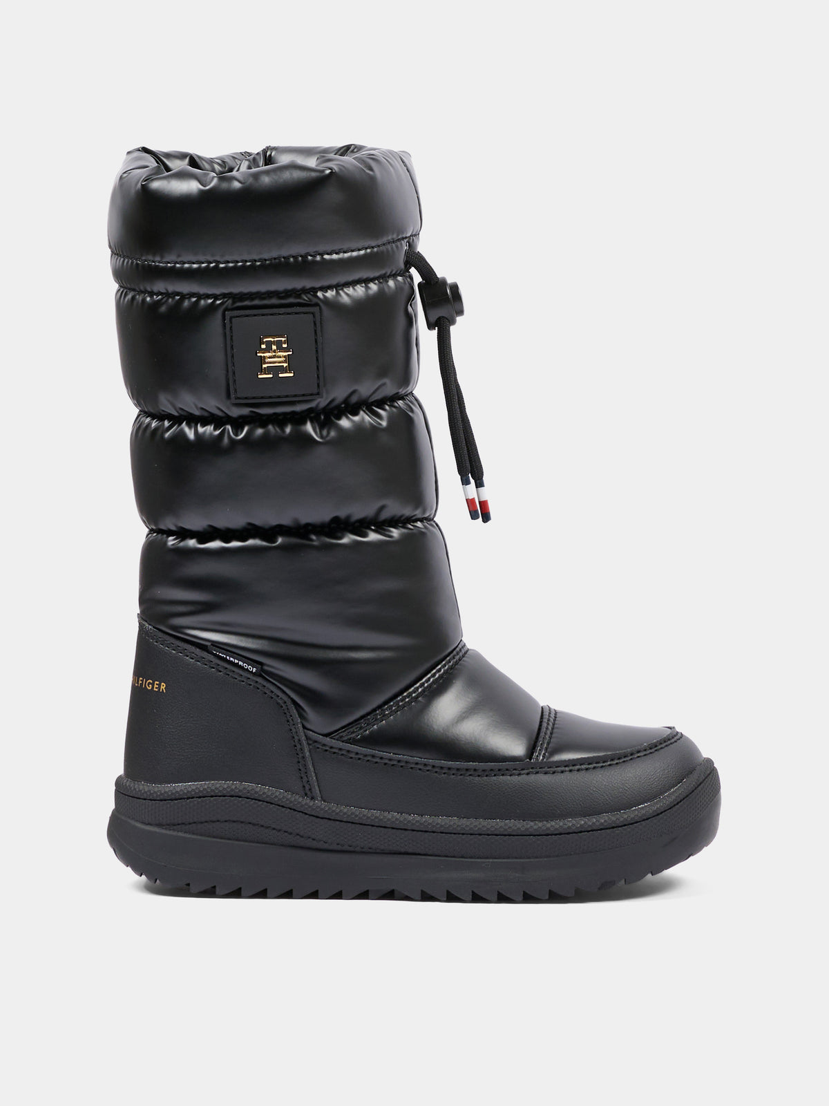Stivali da neve neri per bambina con logo,Tommy Hilfiger Junior,T3AC 35207 1474999