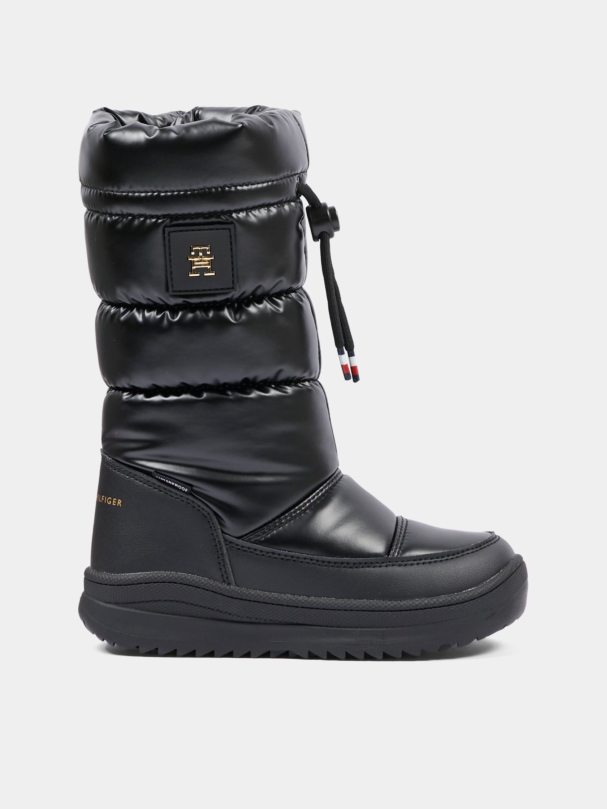 Stivali da neve neri per bambina con logo,Tommy Hilfiger Junior,T3AC 35207 1474999