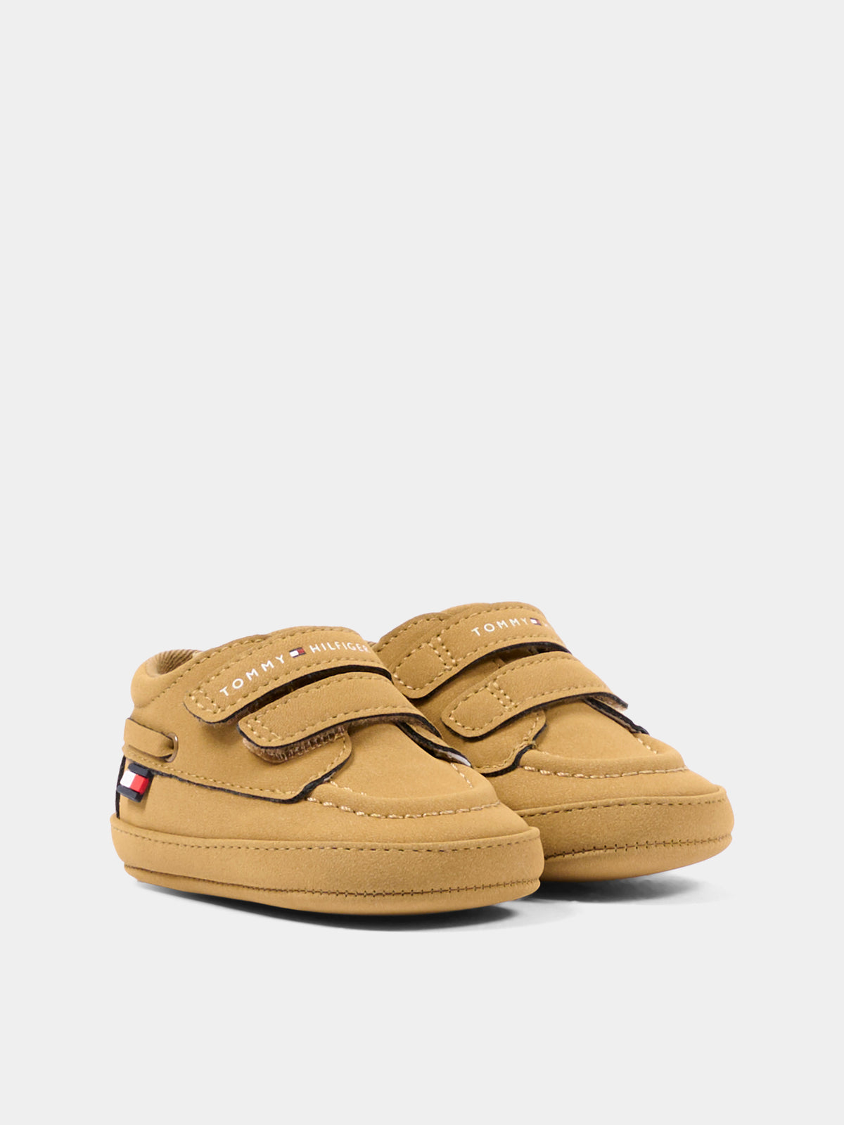 Mocassini beige per neonato con logo,Tommy Hilfiger Junior,T0B4 35212 0700524