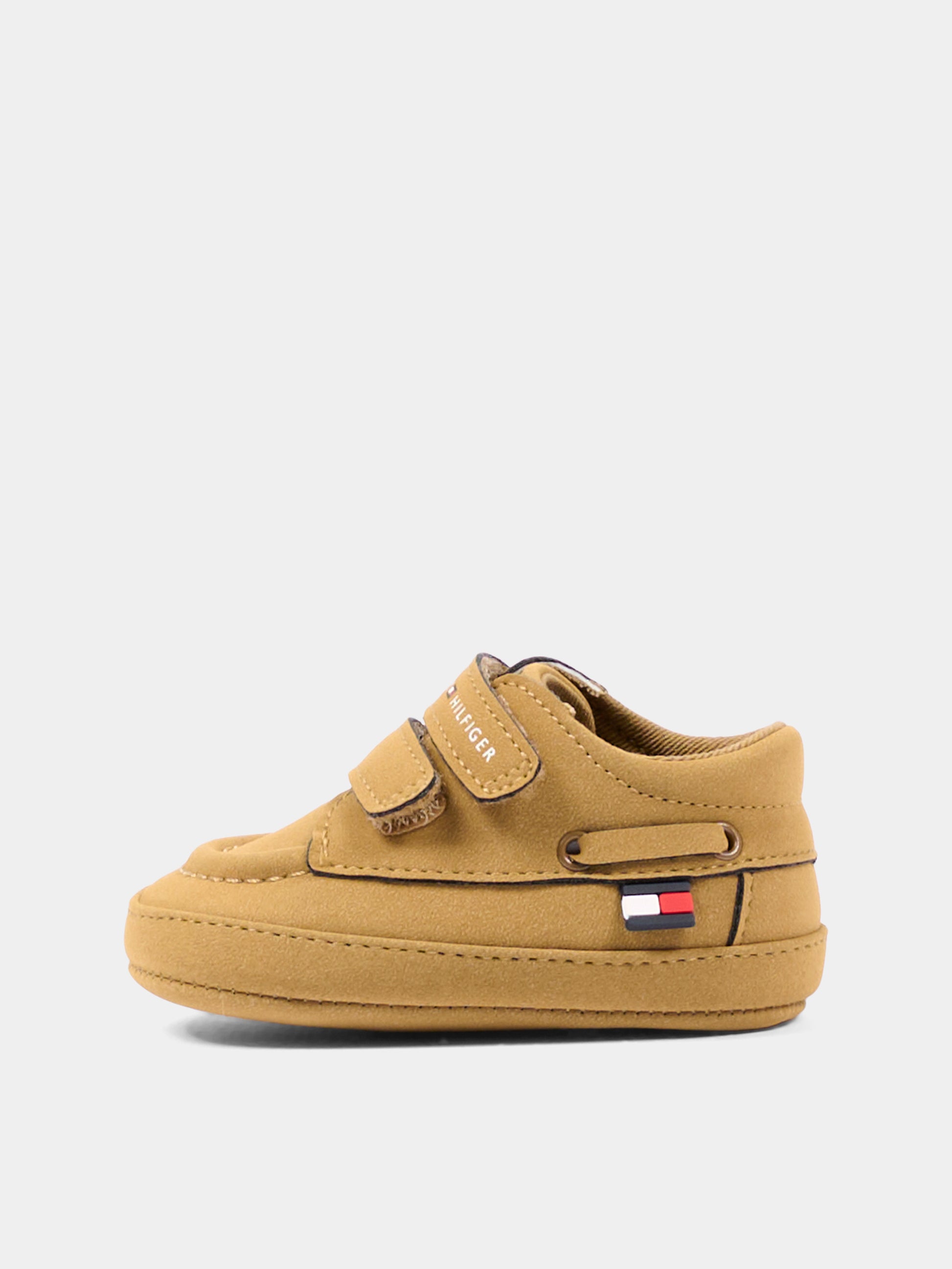 Mocassini beige per neonato con logo,Tommy Hilfiger Junior,T0B4 35212 0700524