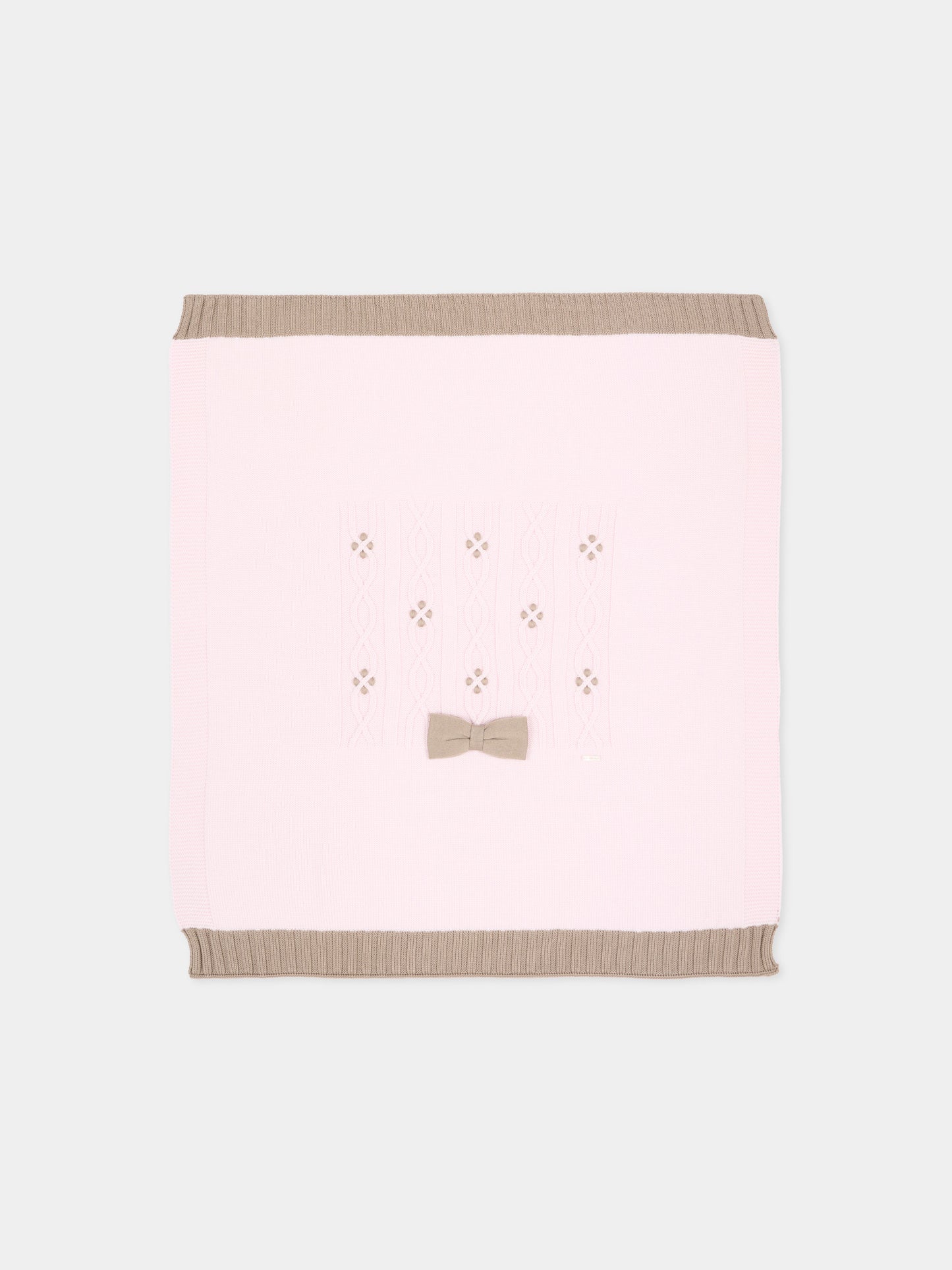 Coperta rosa per neonata con fiocco,Colorichiari,FF778589 4977 8224