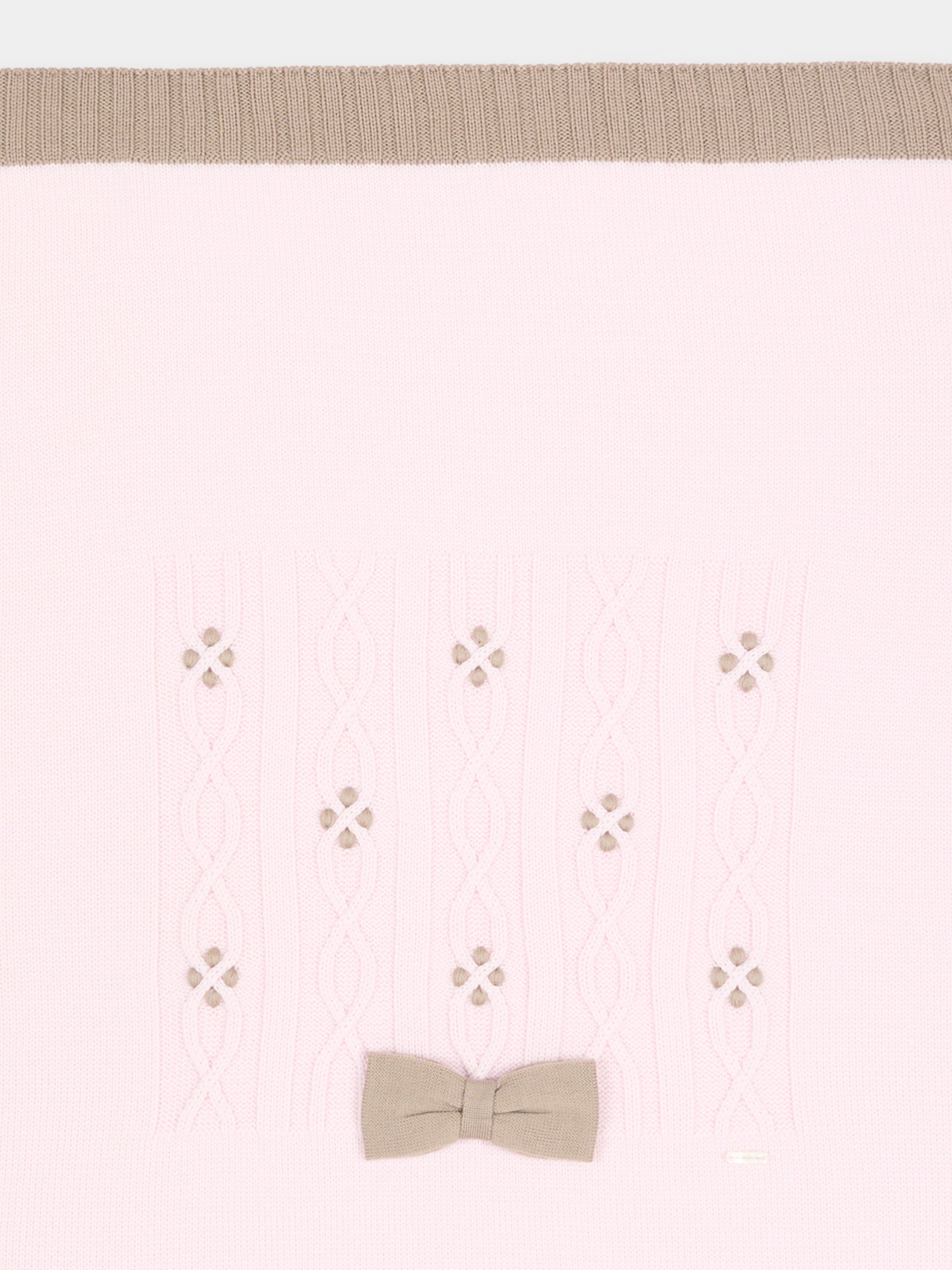 Coperta rosa per neonata con fiocco,Colorichiari,FF778589 4977 8224