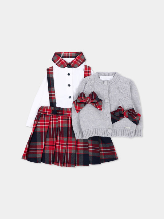 Completo elegante tartan per neonata,Colorichiari,FF438759 2088 95