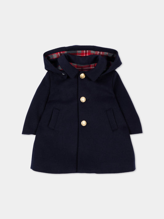 Cappotto blu per neonato con cappuccio,Colorichiari,MN118827 3030 60
