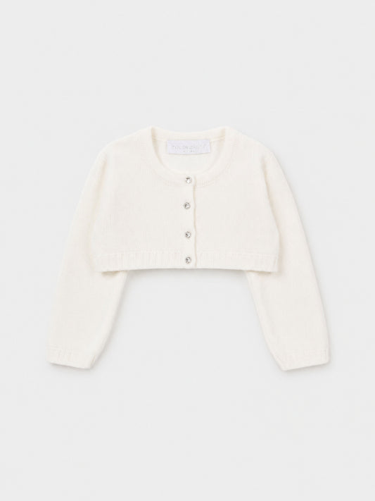 Cardigan avorio per neonata
