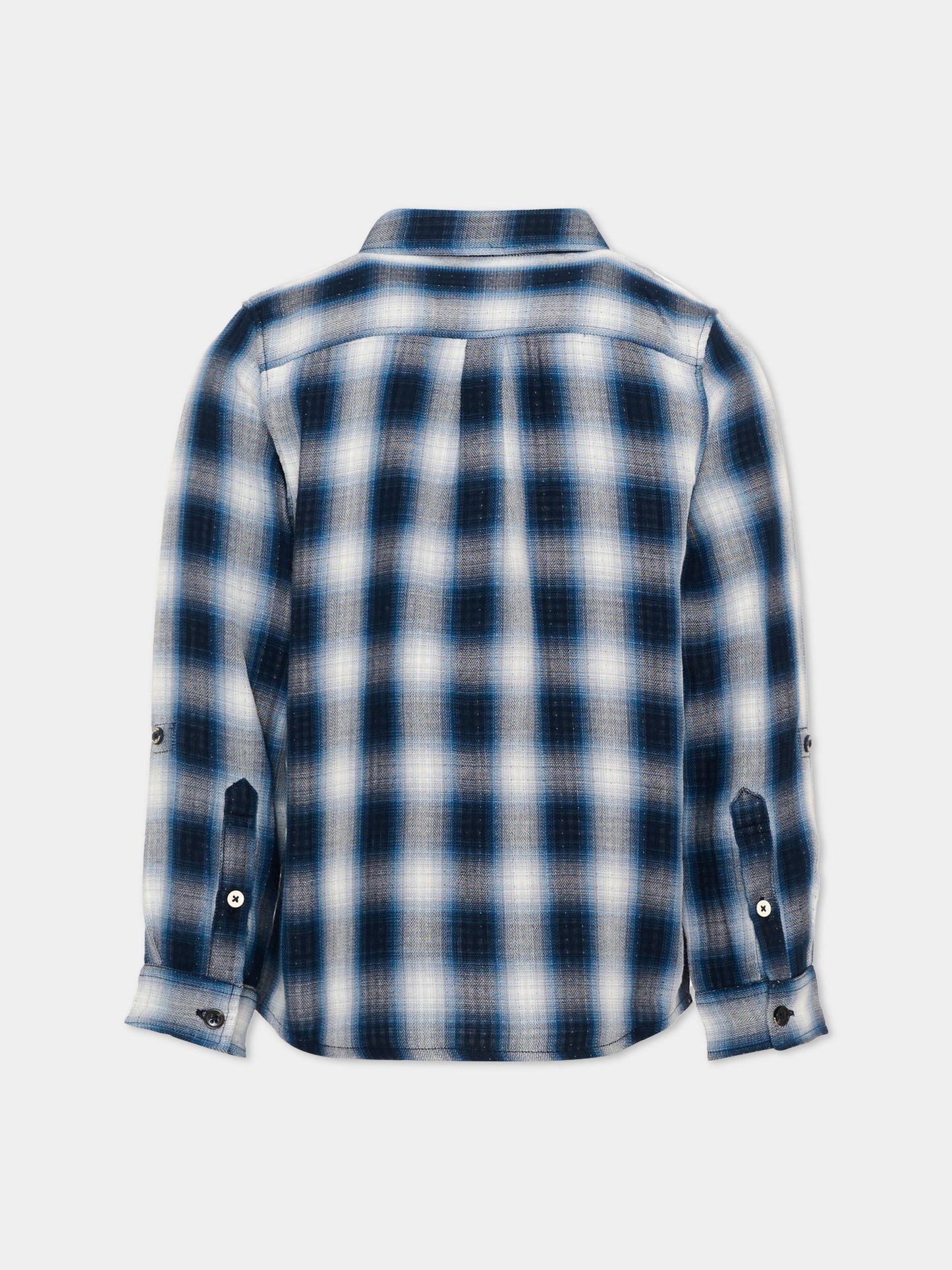 Camicia a manica lunga blu a quadri per bambino,Scotch&soda,183321 401