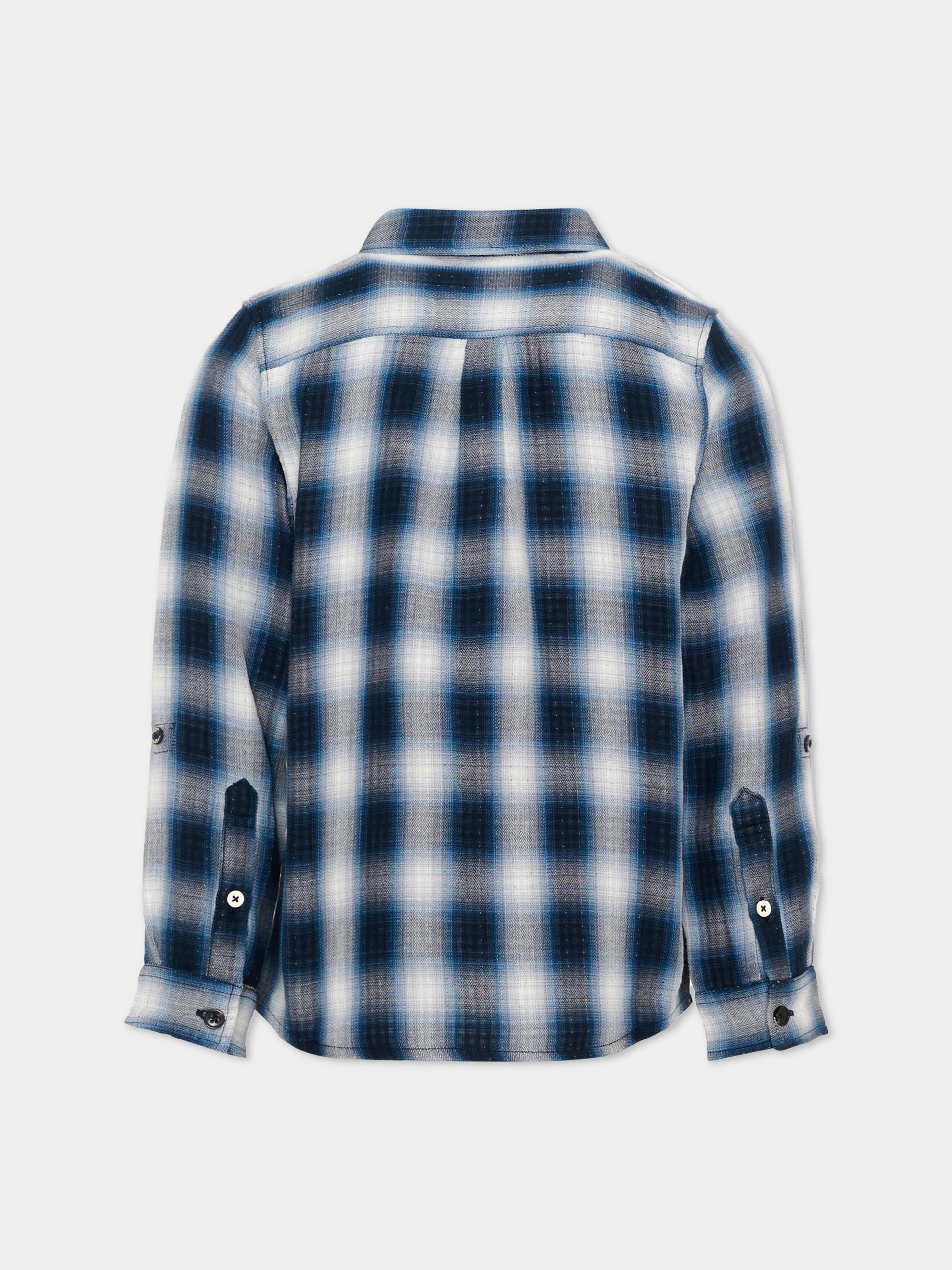 Camicia a manica lunga blu a quadri per bambino,Scotch&soda,183321 401