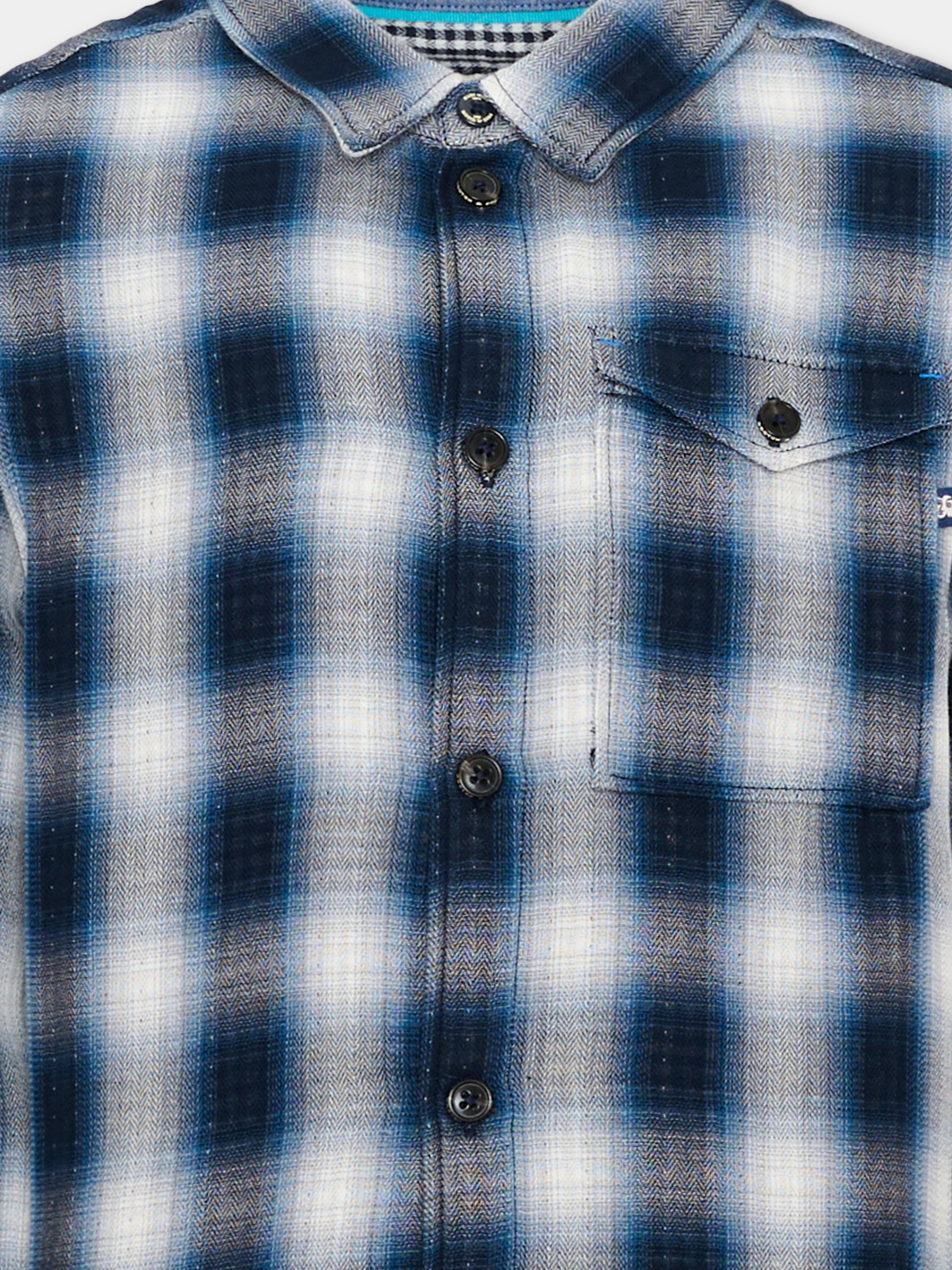 Camicia a manica lunga blu a quadri per bambino,Scotch&soda,183321 401
