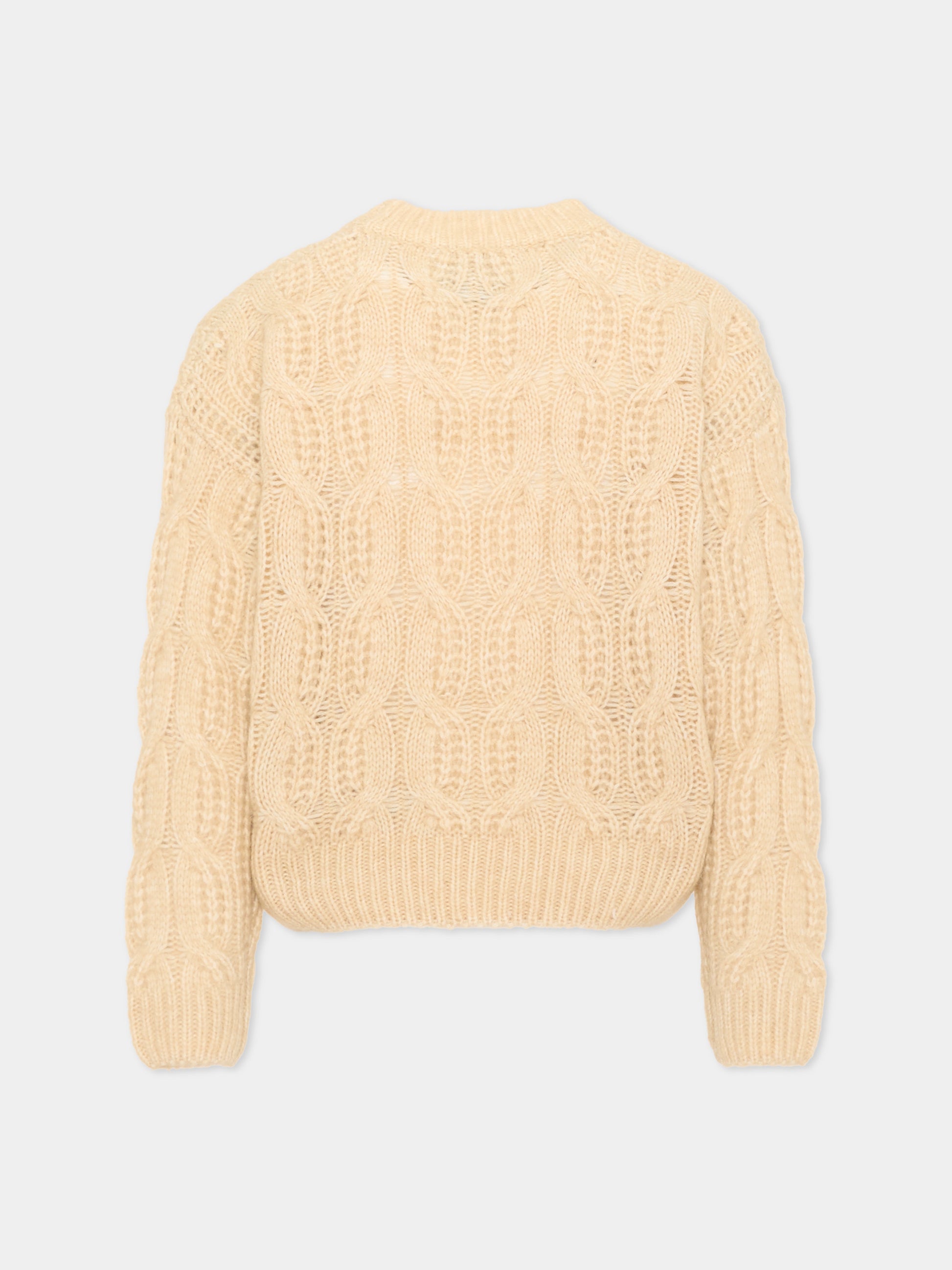 Maglione avorio per bambina a trecce,Scotch&soda,183491 260