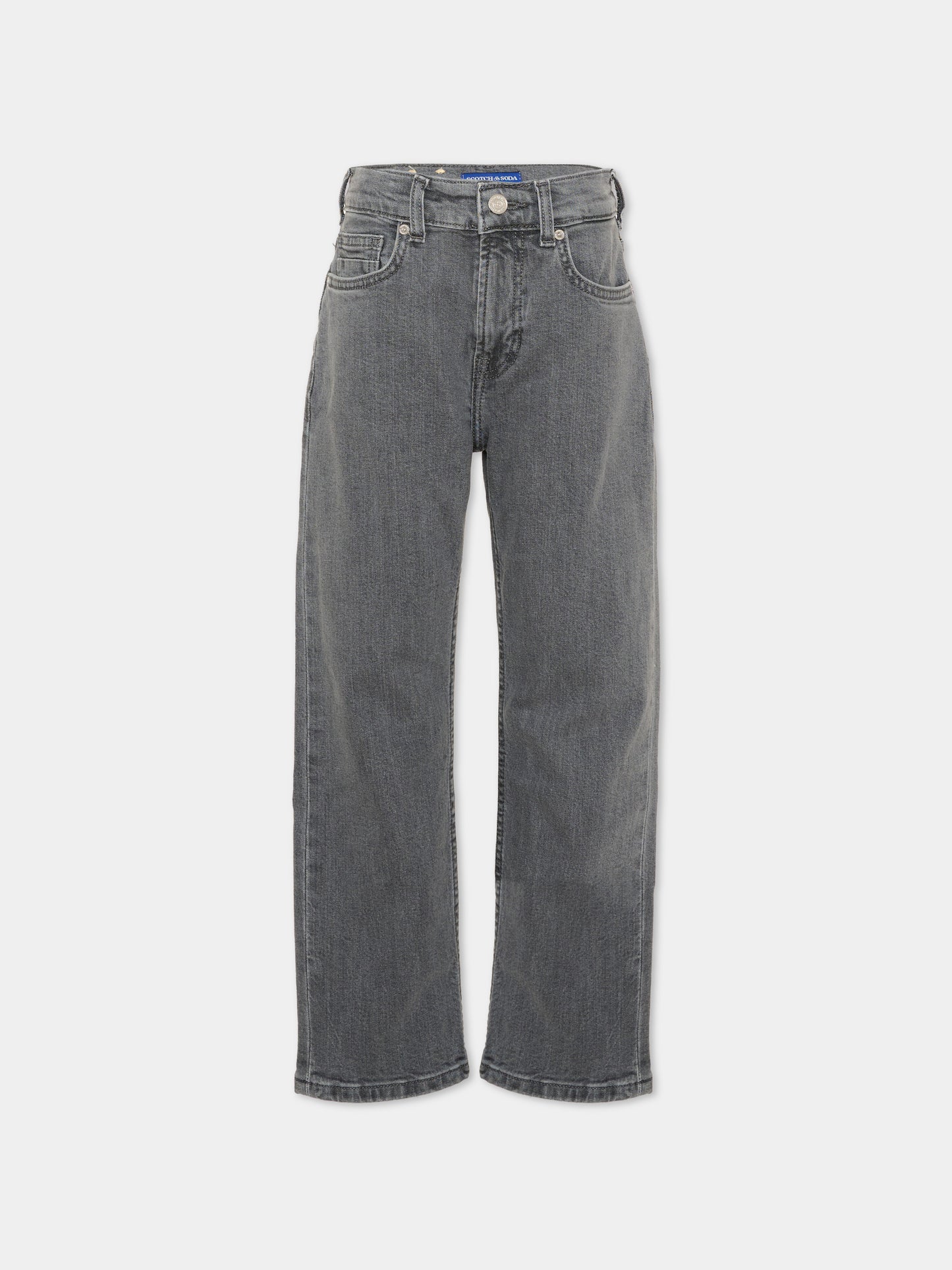 Jeans grigio per bambino con patch logo,Scotch&soda,185898 030