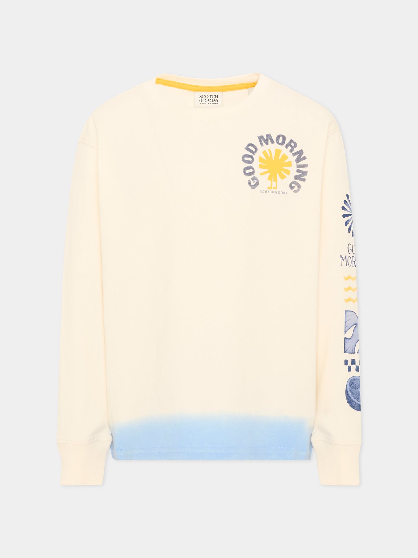 T-shirt avorio per bambini con stampa,Scotch&soda,184440 100