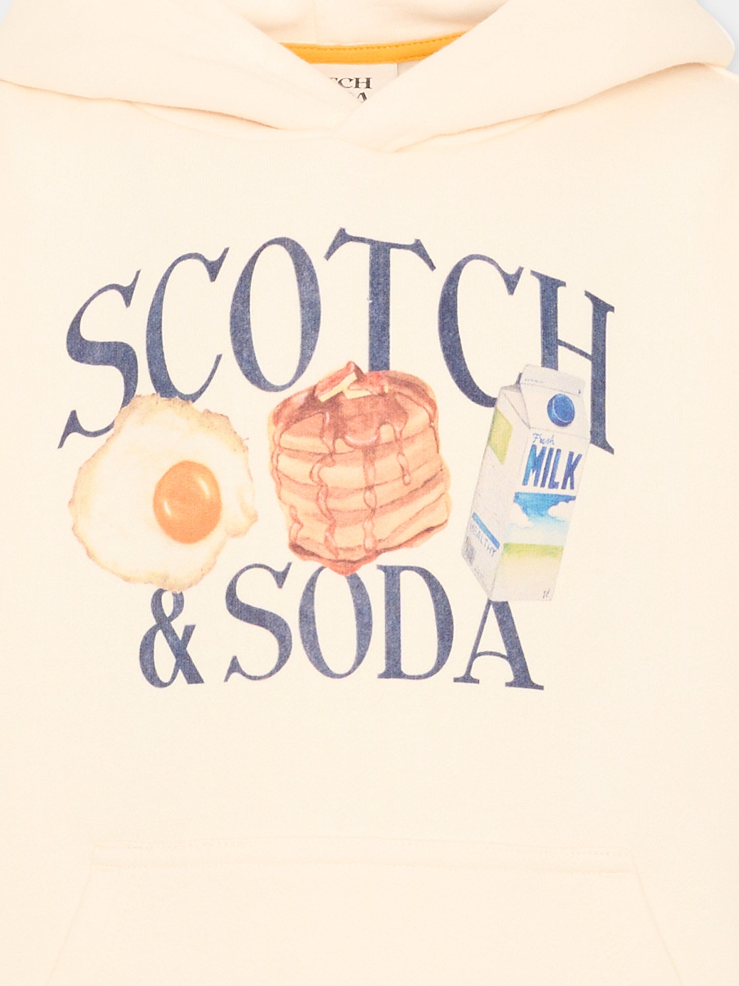 Felpa avorio per bambino con logo,Scotch&soda,184439 100