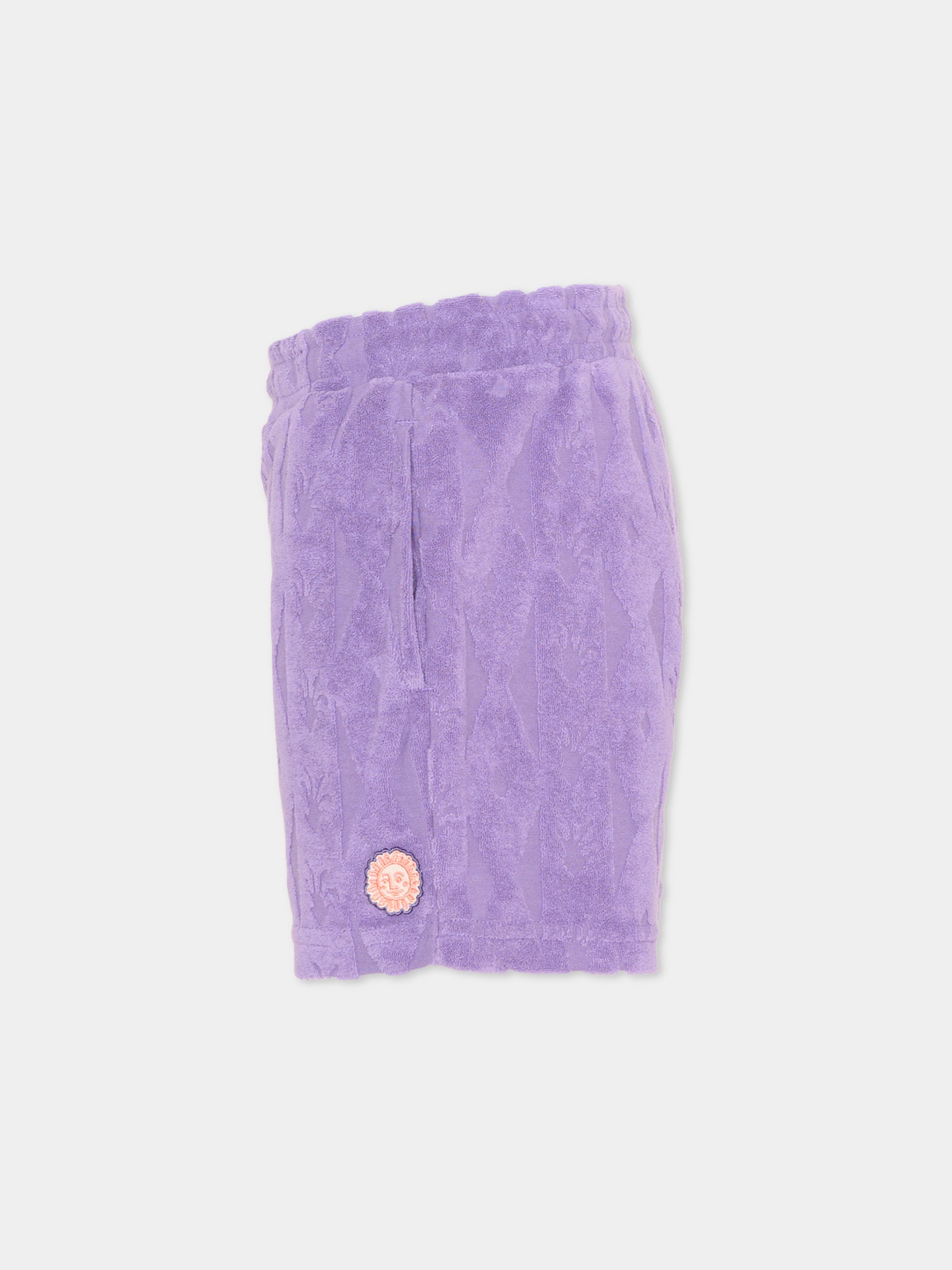 Shorts viola in spugna per bambina,Scotch&soda,182054 650