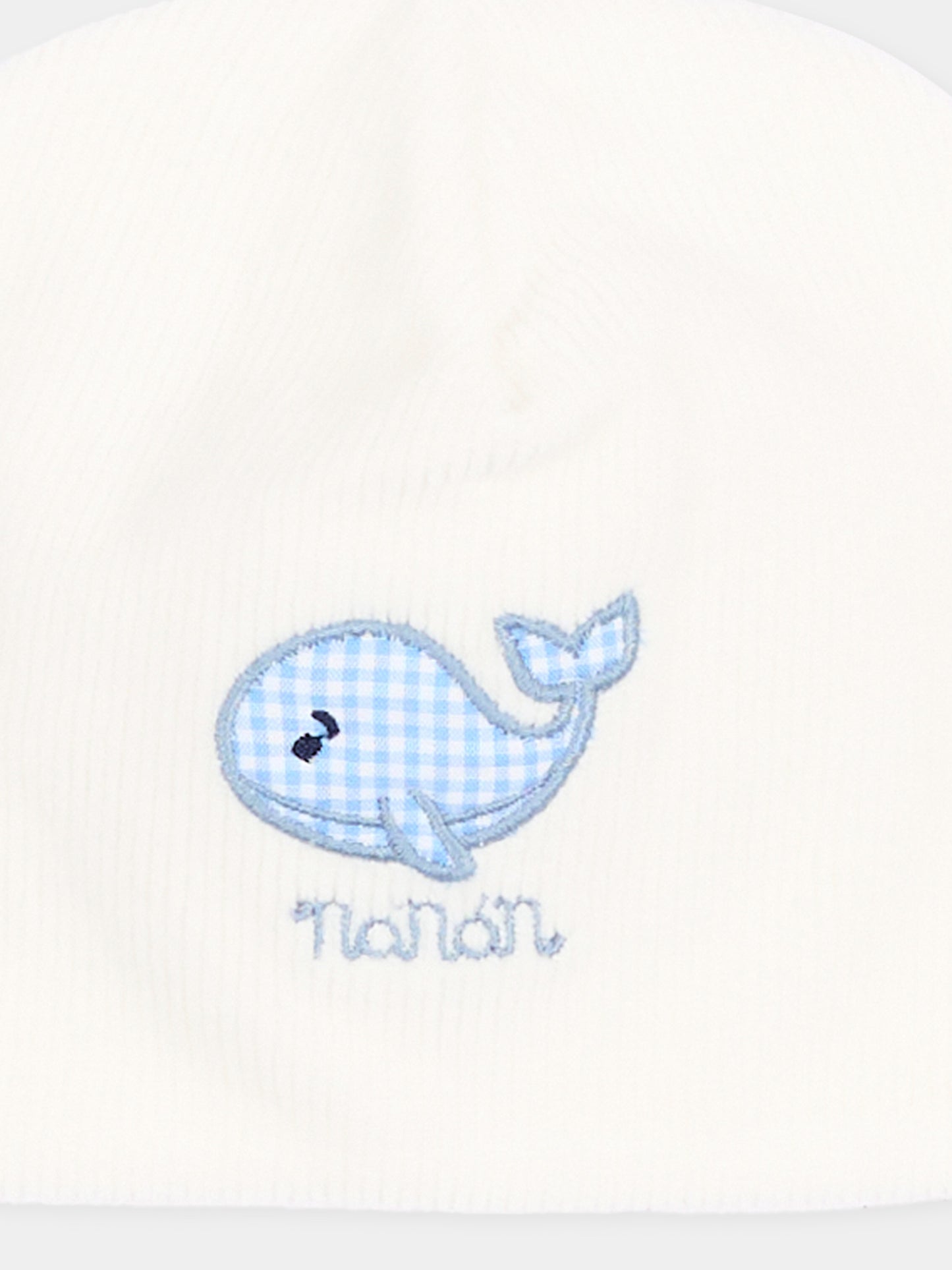 Cappellino avorio per neonato con balena,Nanán,I26175OW