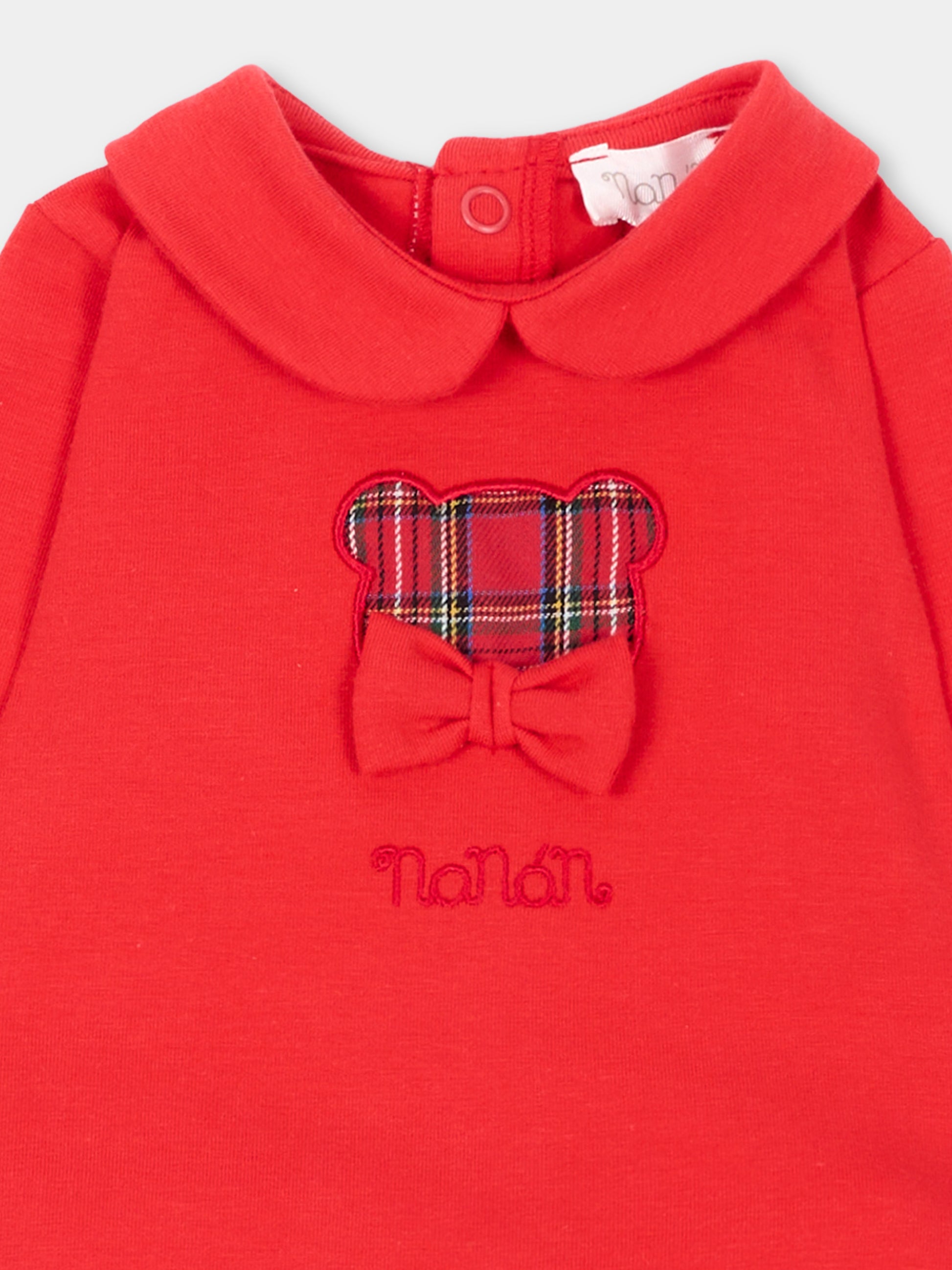 Completo nascita rosso per neonati con orsetto,Nanán,I26038RS