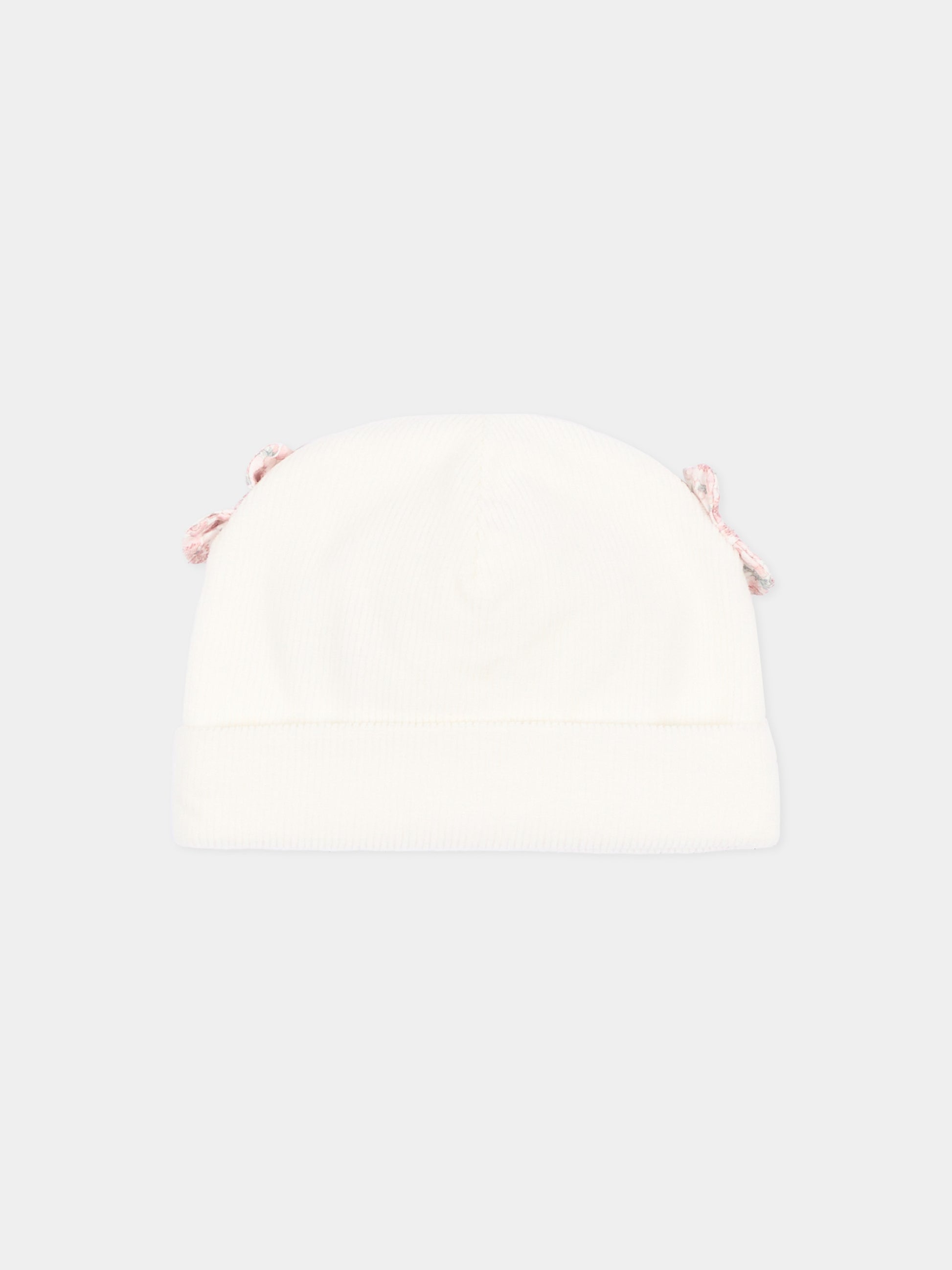 Cappellino avorio per neonata con fiocchi,Nanán,I26422OW