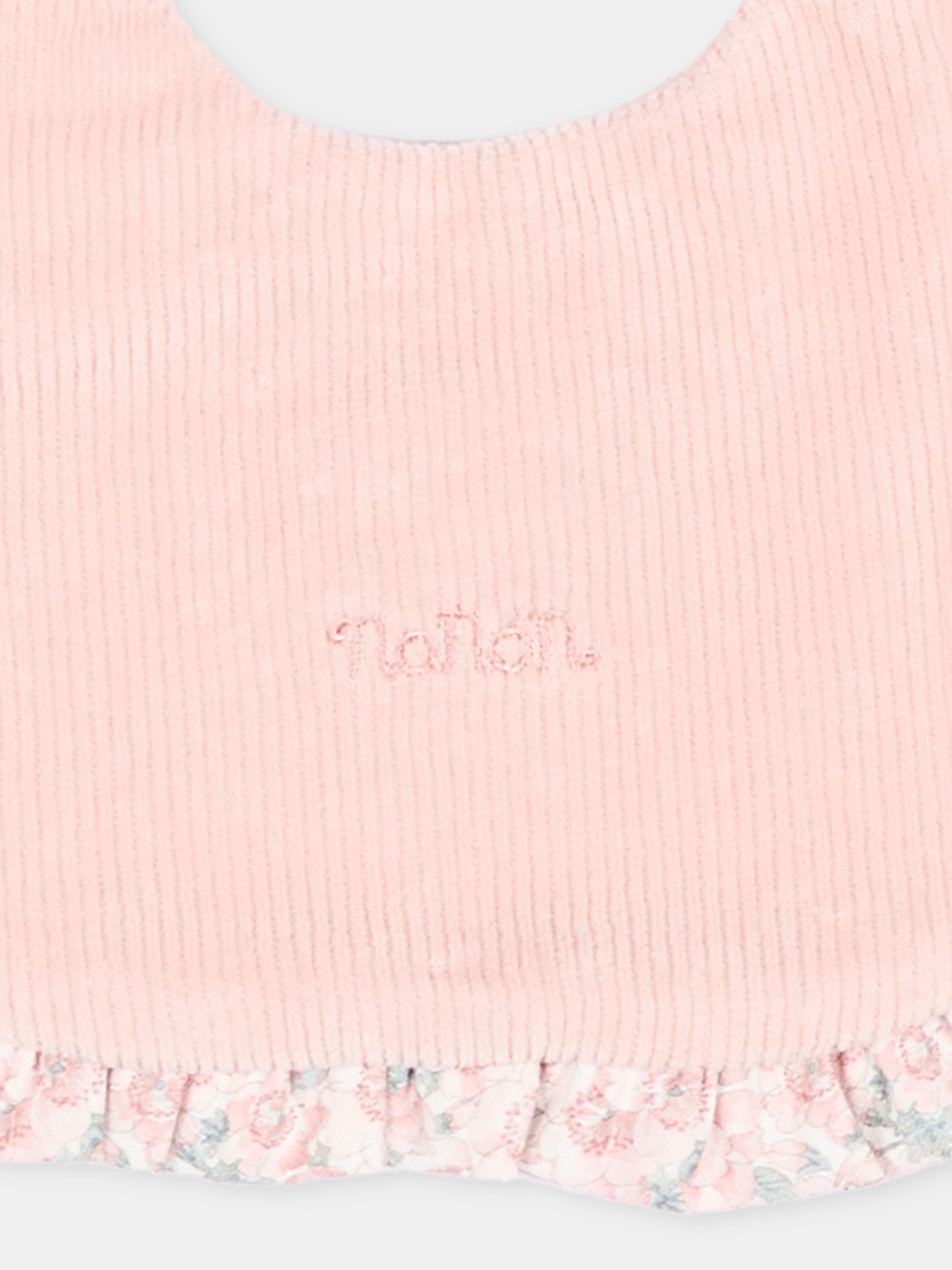 Bavaglino rosa per neonata con logo,Nanán,I26424R