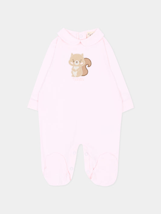 Tutina rosa per neonata con scoiattolo,Nanán,I26012R