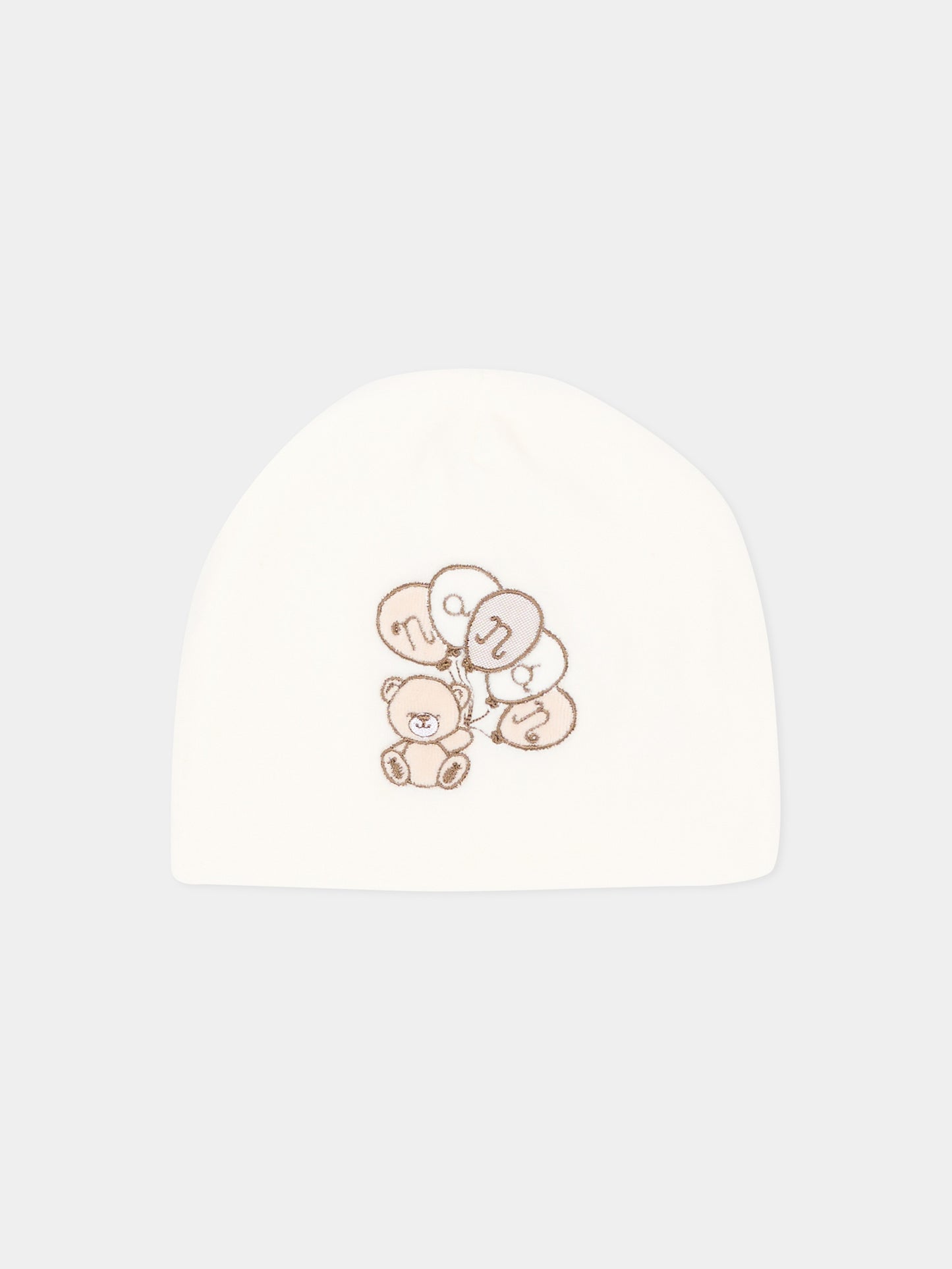Cappello avorio per neonati con orsetto,Nanán,I26003OW