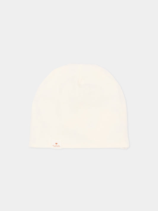 Cappello avorio per neonati con logo,Nanán,I26020OW