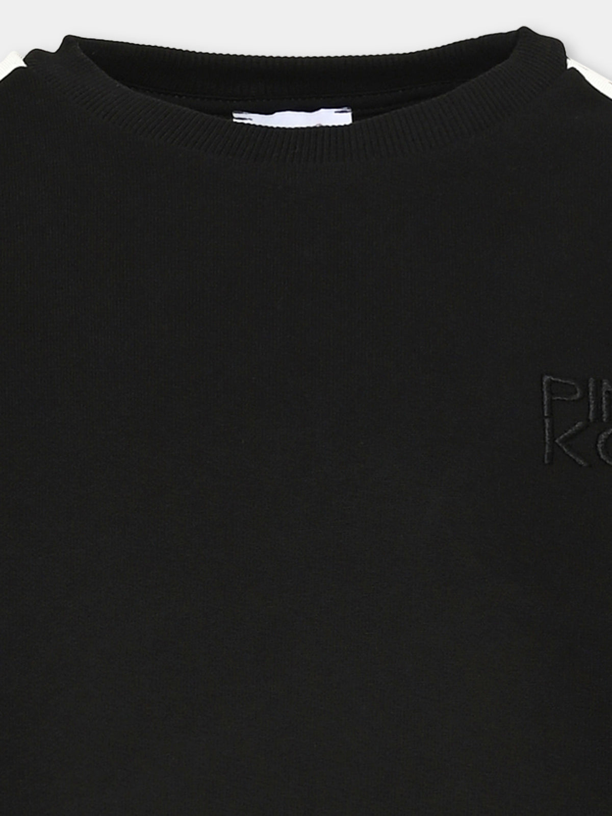Felpa girocollo nera per bambina con logo,Pinko,KFFE048 C FF017 0915
