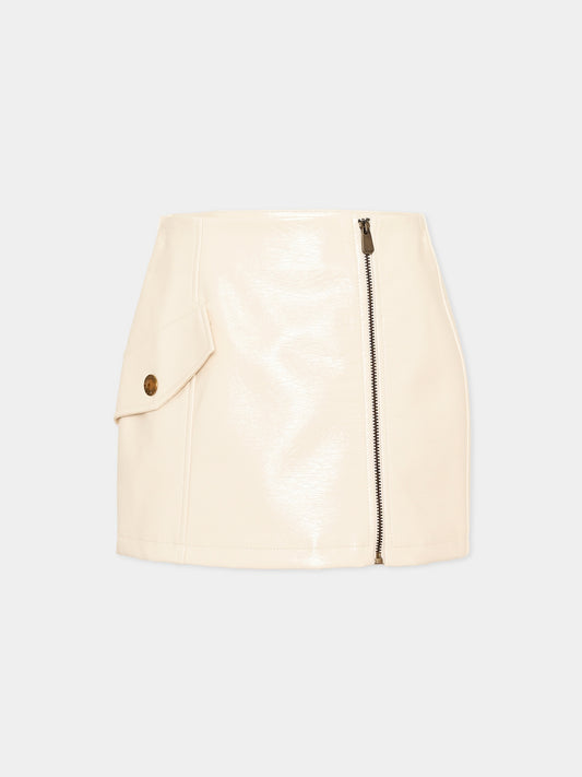 Gonna avorio con zip per bambina,Pinko,KFGO027 0 PE022 0020