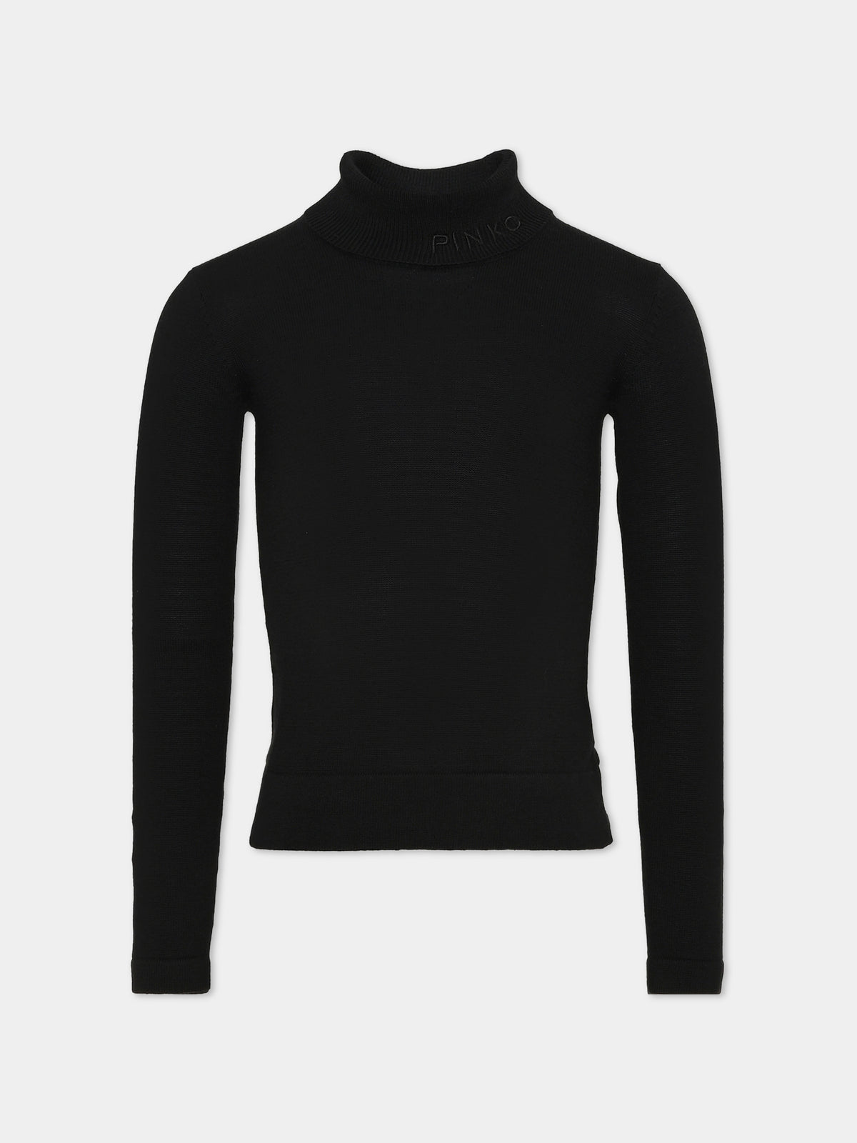 Dolcevita nero per bambina con logo,Pinko,KFMA038 C FL134 N000