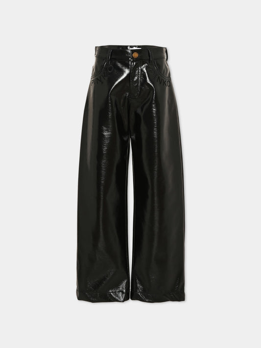 Pantalone nero per bambina con logo,Pinko,KFPA069 0 PE022 N000