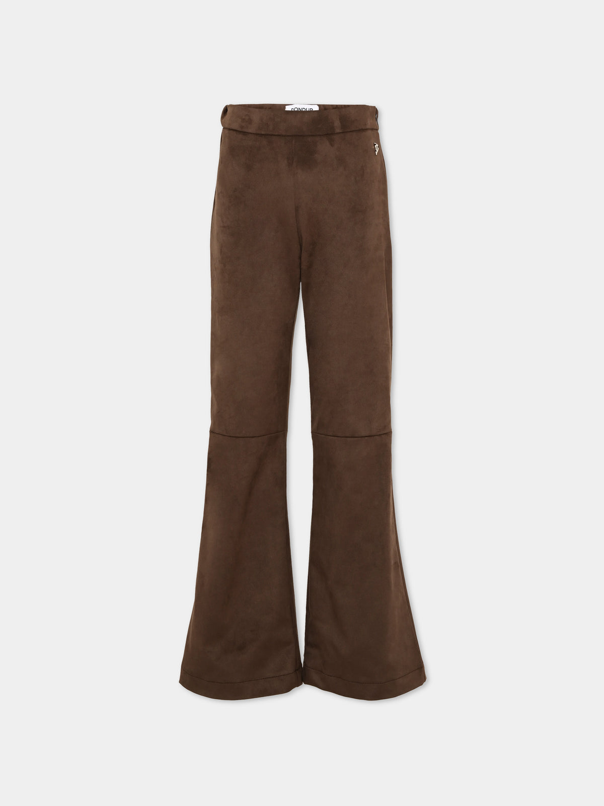 Pantalone marrone per bambina svasato,Dondup Kids,DFPA213 0 PE023 6029
