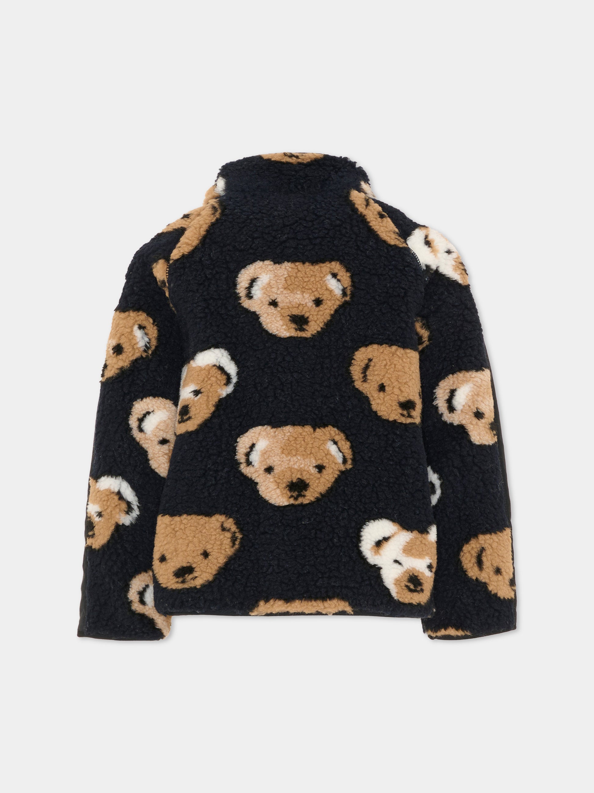 Ecopelliccia nera per bambino con orsi,Burberry Kids,8131056 A1094