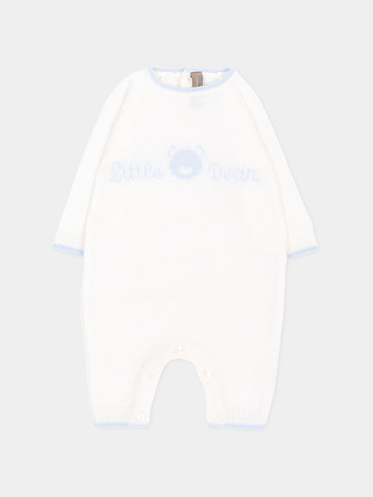 Tutina avorio per neonato con logo orsetto,Little Bear,4101 LATTE/CIELO