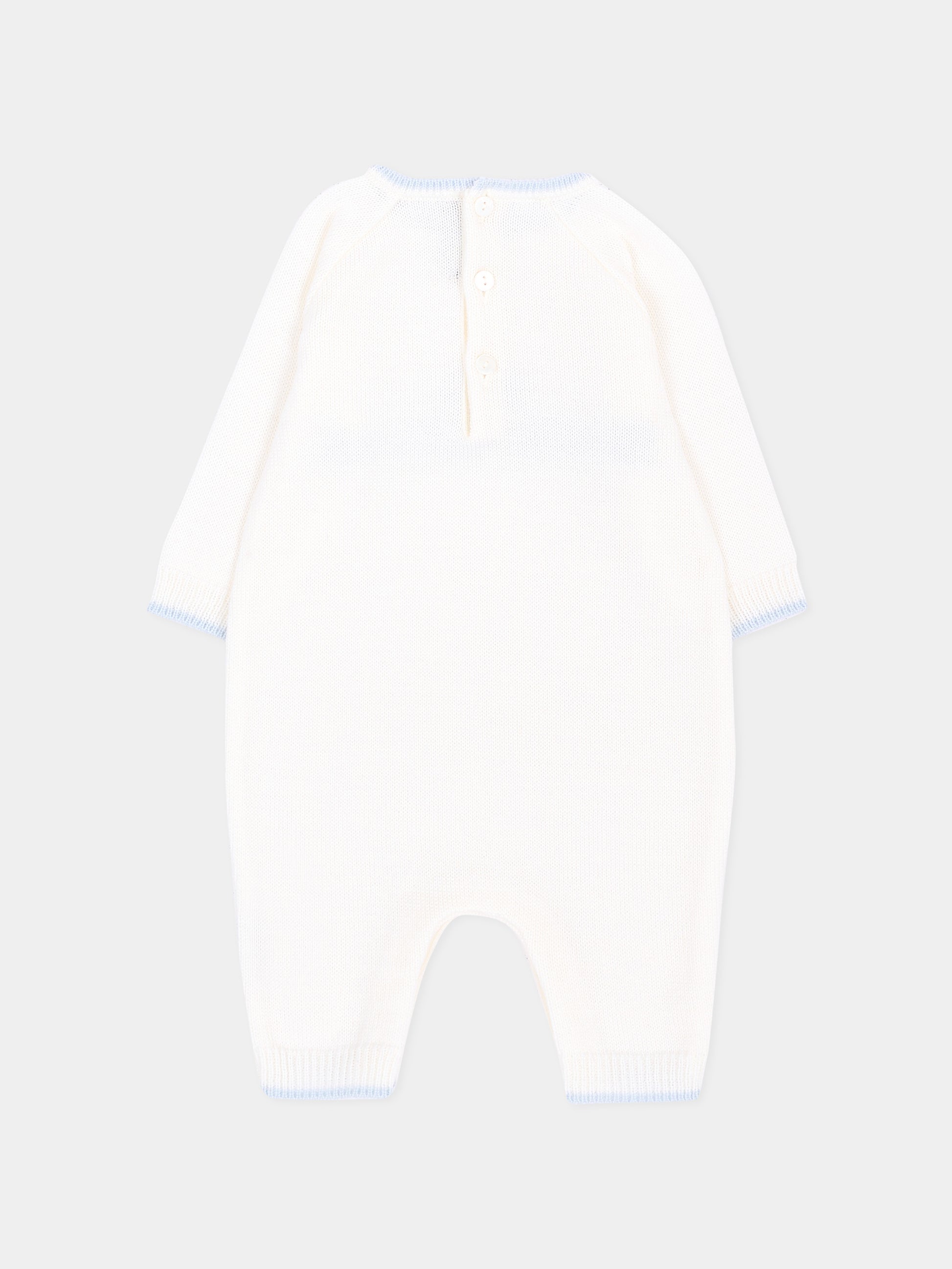 Tutina avorio per neonato con logo orsetto,Little Bear,4101 LATTE/CIELO