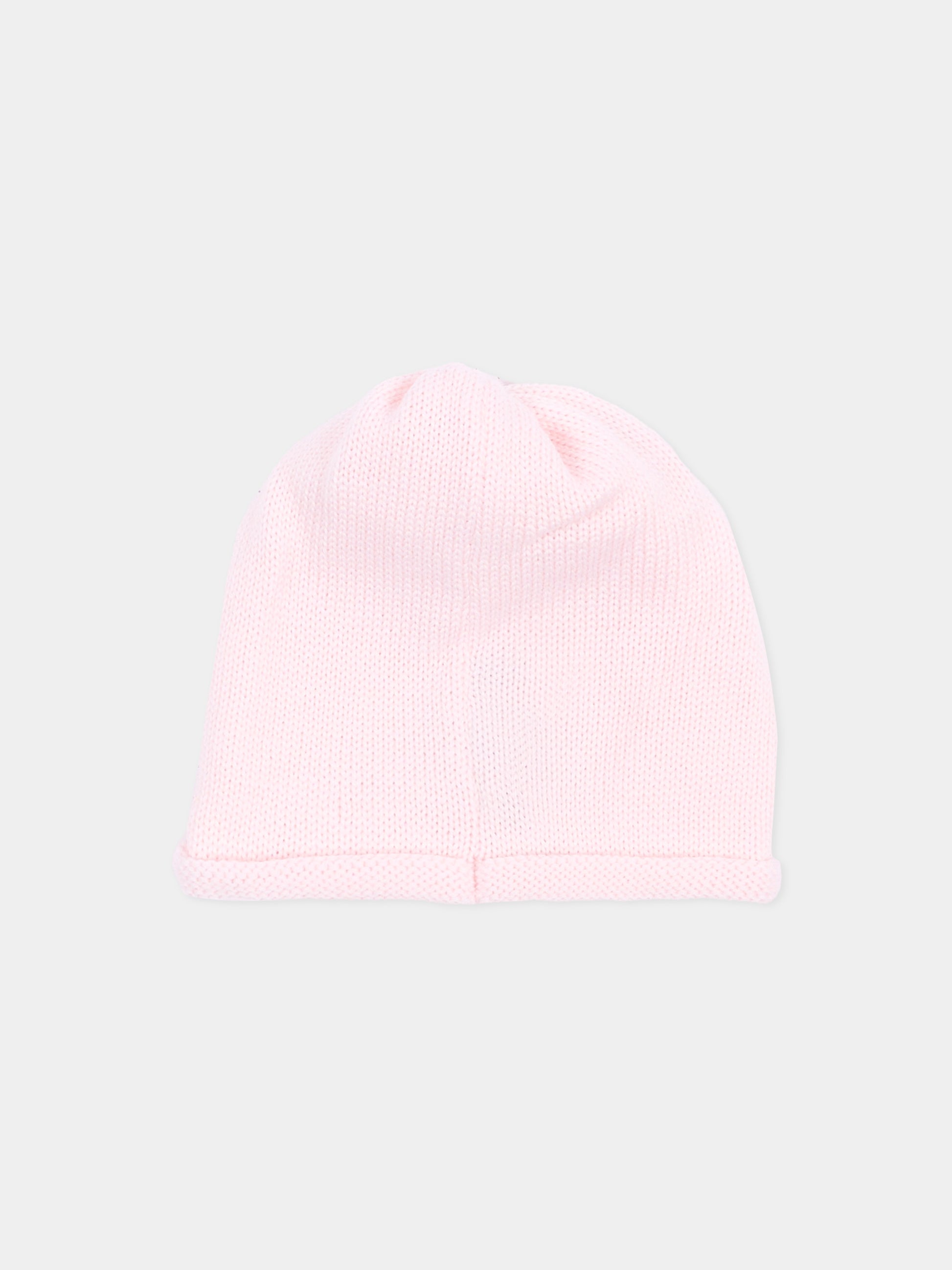 Cappellino rosa per neonata in maglia,Little Bear,4128 CIPRIA