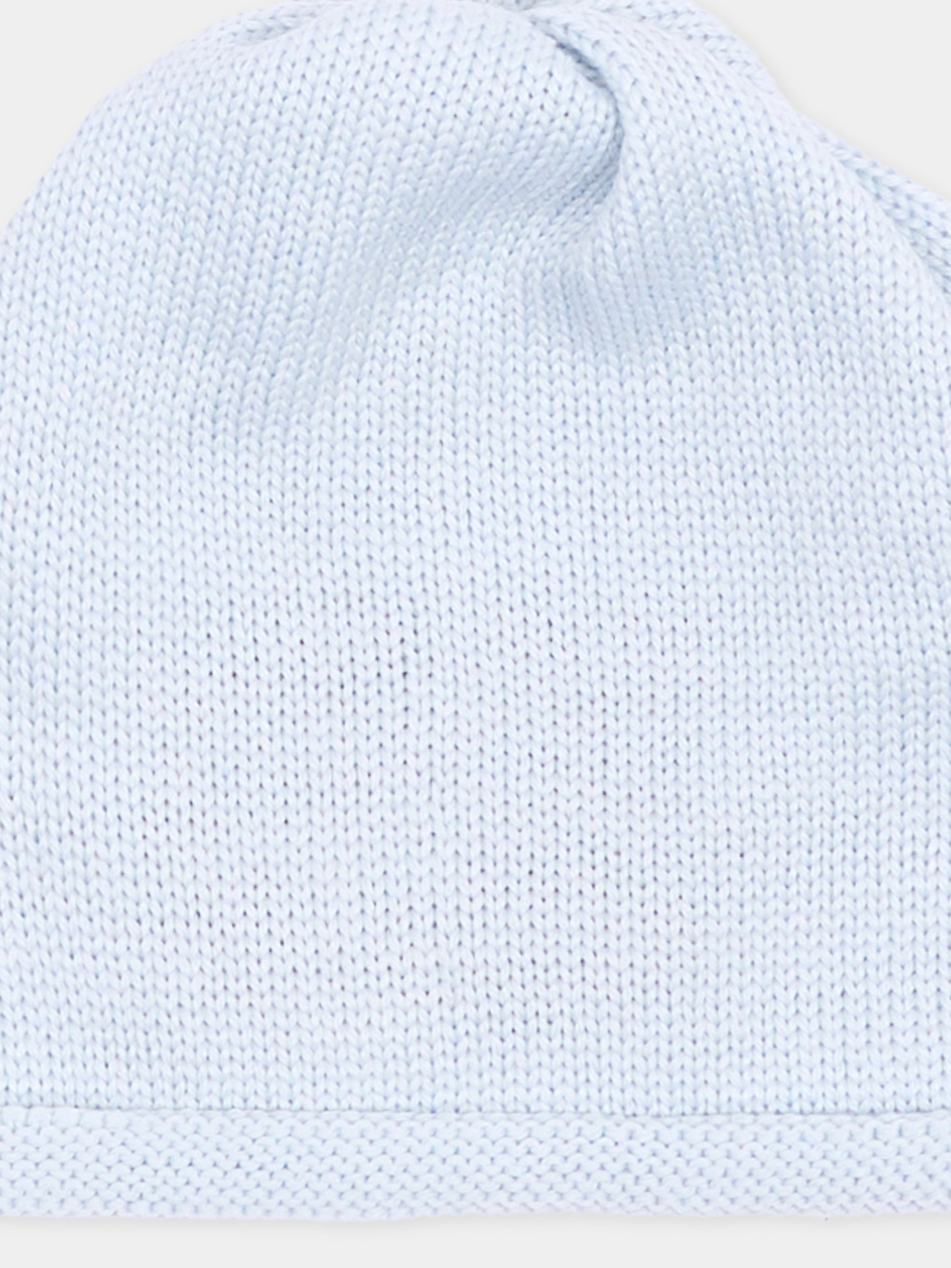 Cappello celeste per neonato in maglia,Little Bear,4128 CIELO