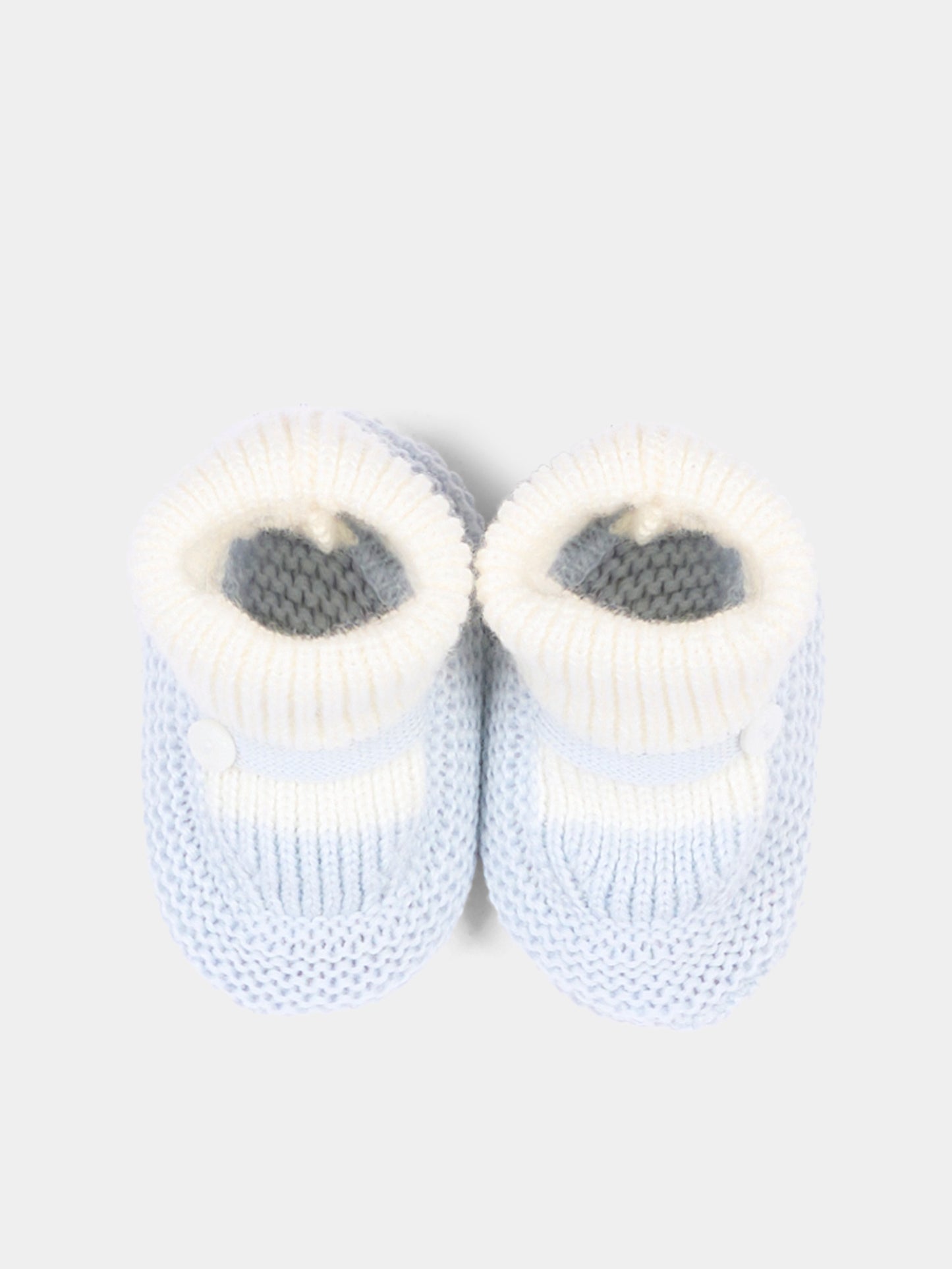 Babbucce blu per neonato in tricot,Little Bear,4129 LATTE/CIELO