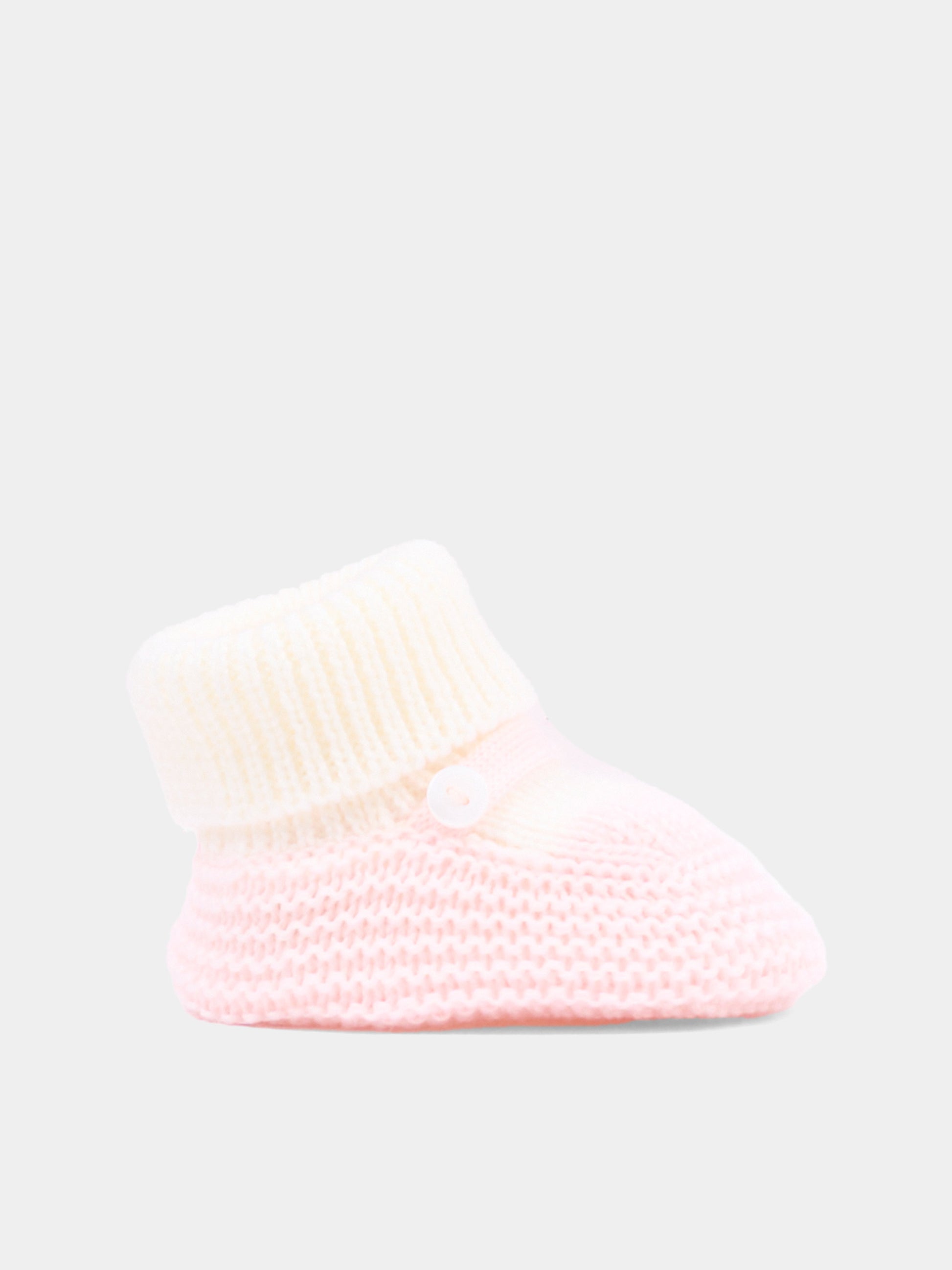 Babbucce avorio per neonata in maglia,Little Bear,4129 LATTE/CIPRIA