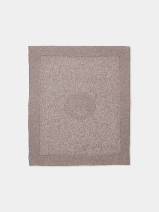 Copertina beige per neonato in maglia,Little Bear,4133 TORTORA