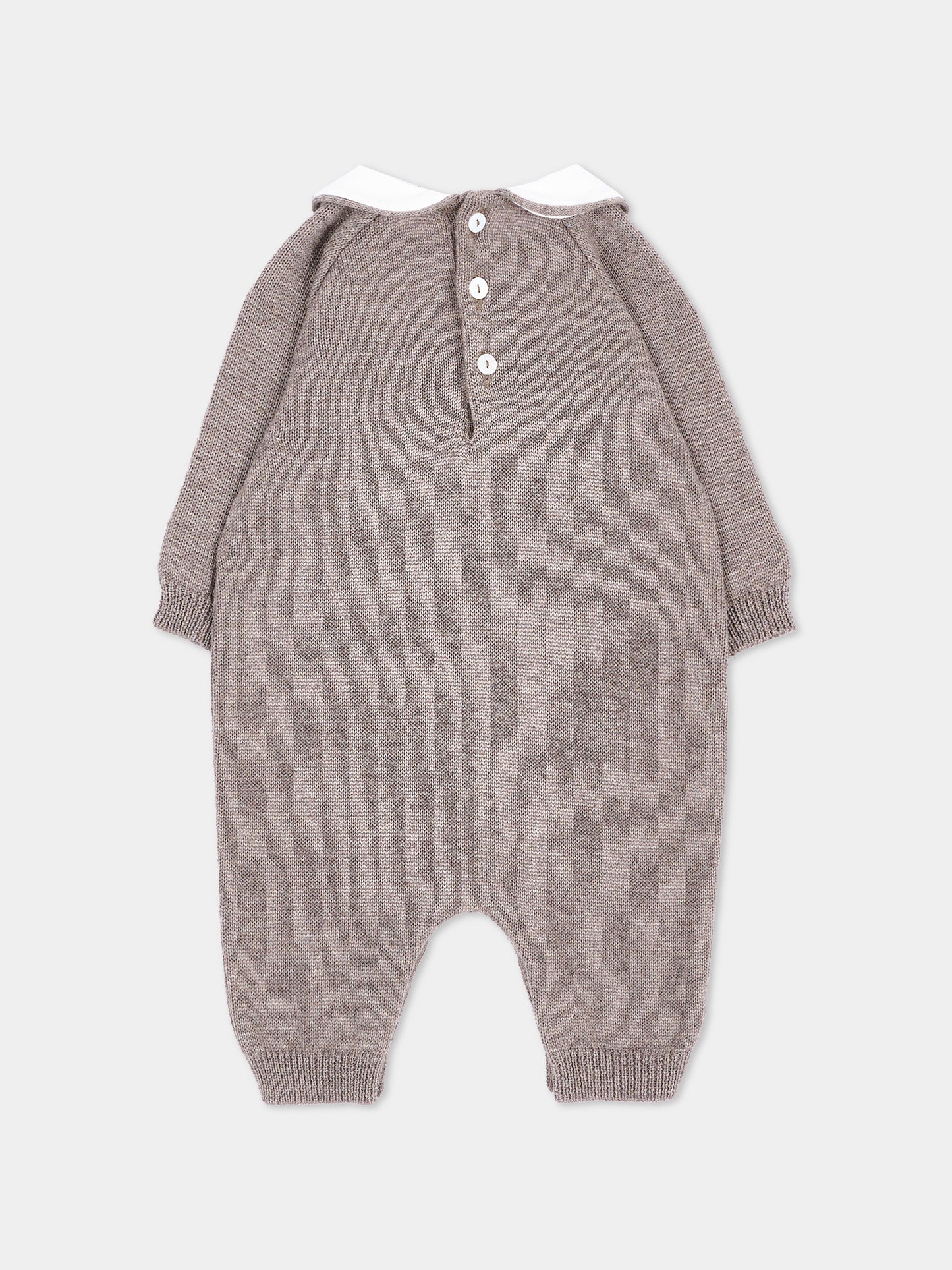 Cardigan beige per neonati con colletto,Little Bear,4134 TORTORA