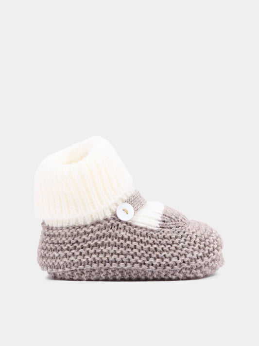 Babbucce avorio per neonati in maglia,Little Bear,4129 LATTE/TORTORA