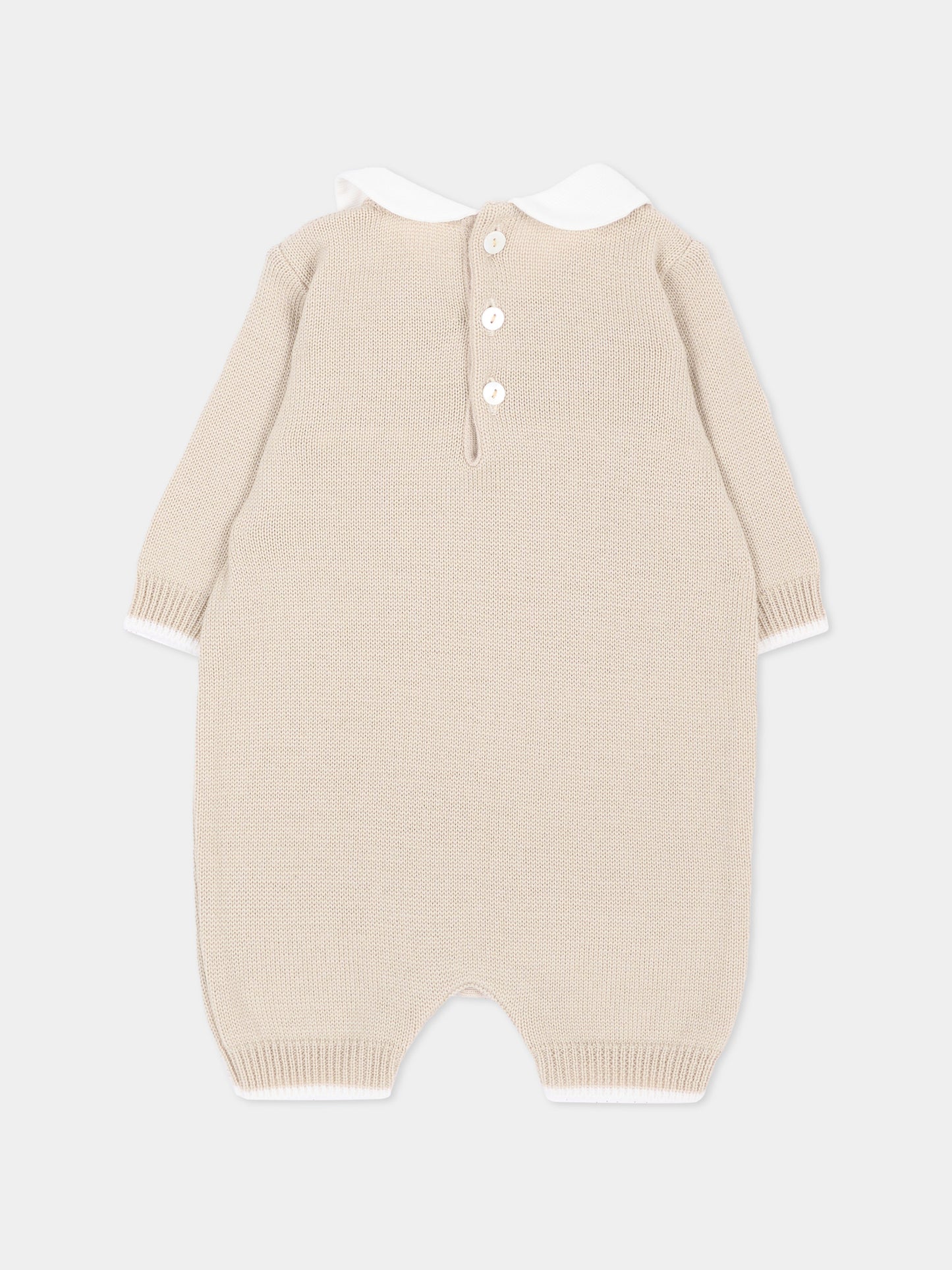 Tutina avorio per neonati in maglia,Little Bear,4106 BURRO/LATTE