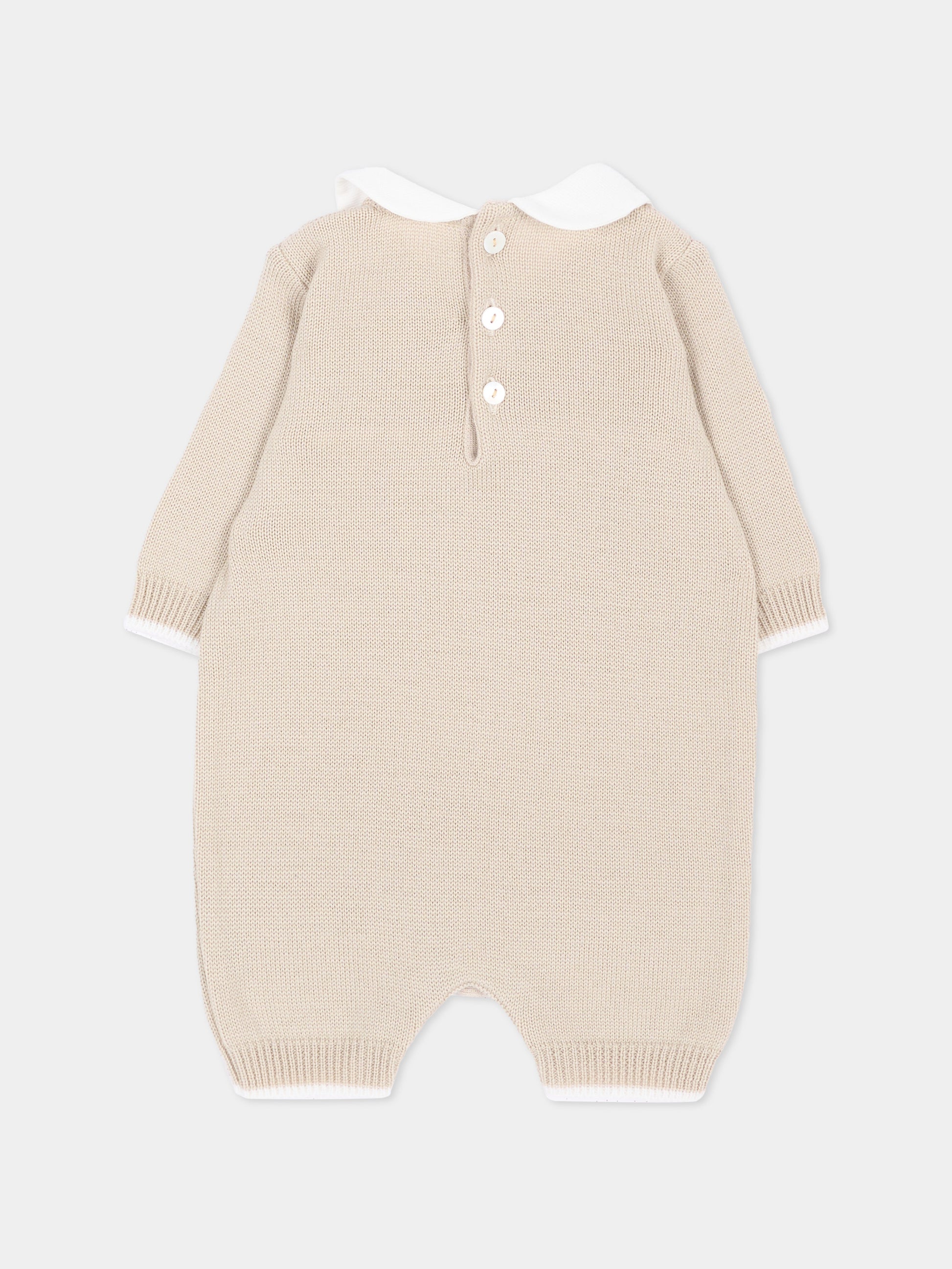 Tutina avorio per neonati in maglia,Little Bear,4106 BURRO/LATTE