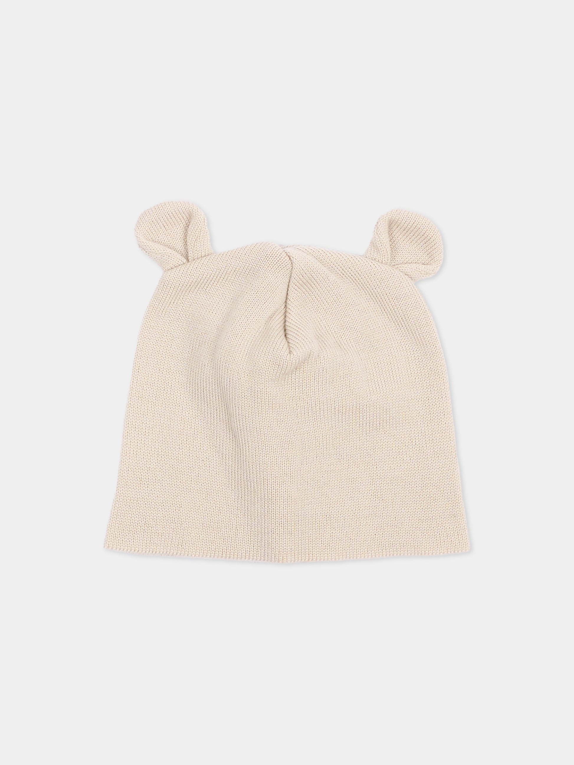 Cappellino avorio per neonata con orecchie,Little Bear,4103 BURRO