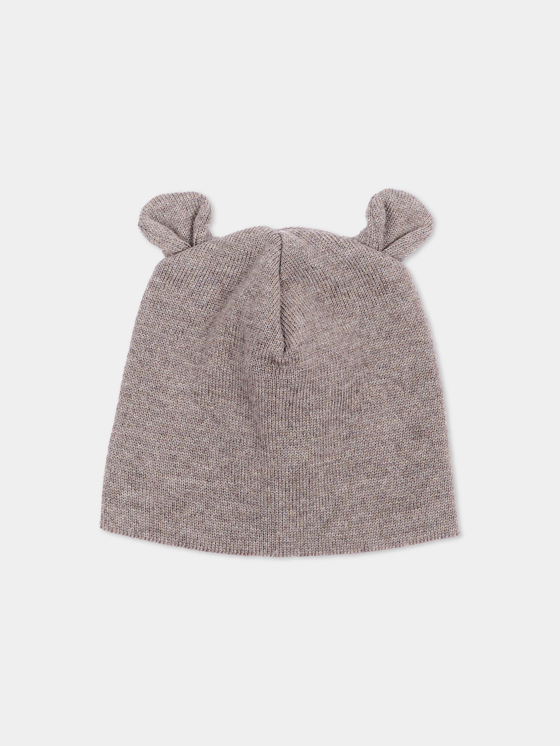 Cappello beige per neonato con orecchie,Little Bear,4103 TORTORA