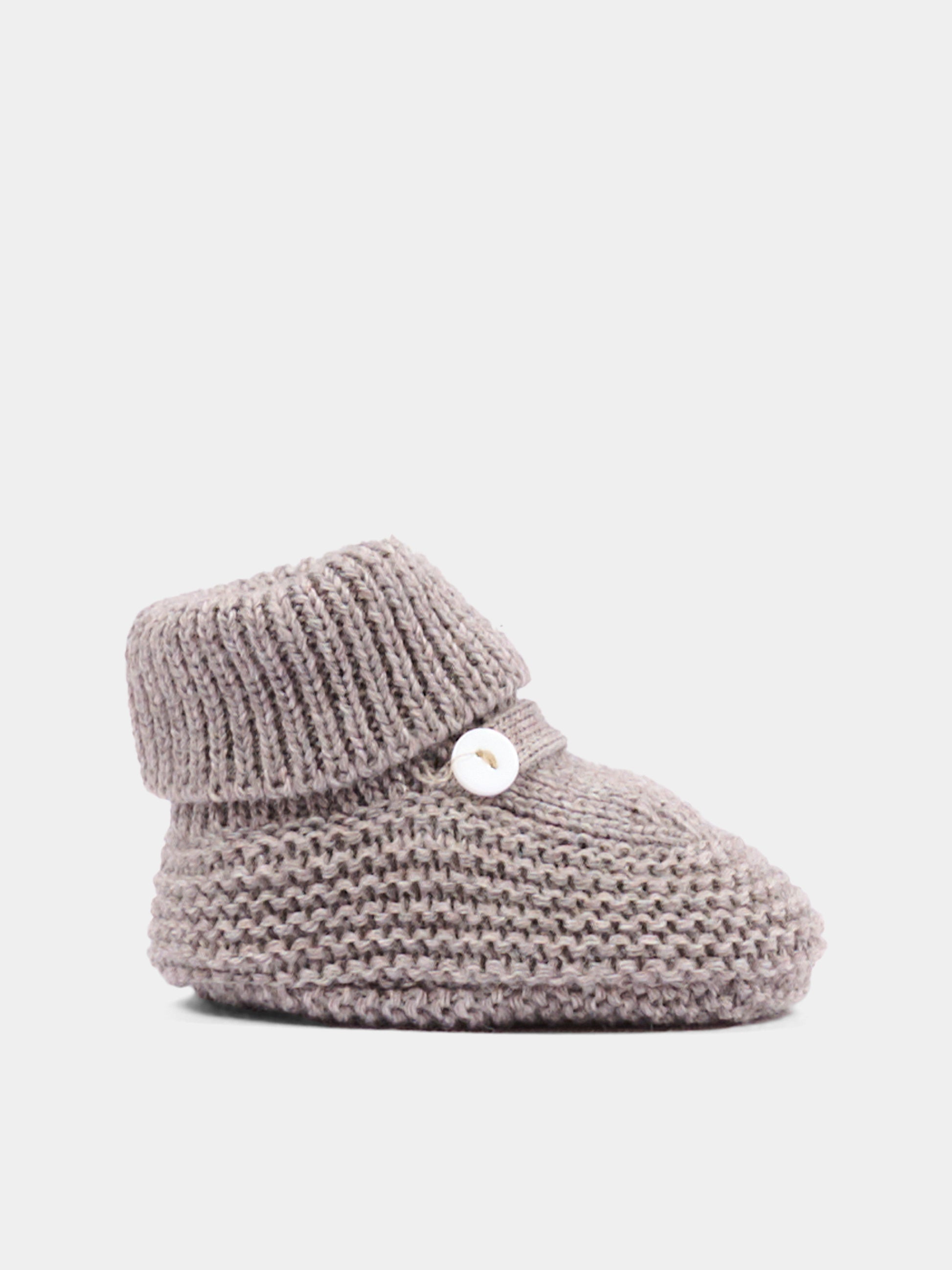 Babbucce beige per neonato tricot,Little Bear,4129 TORTORA