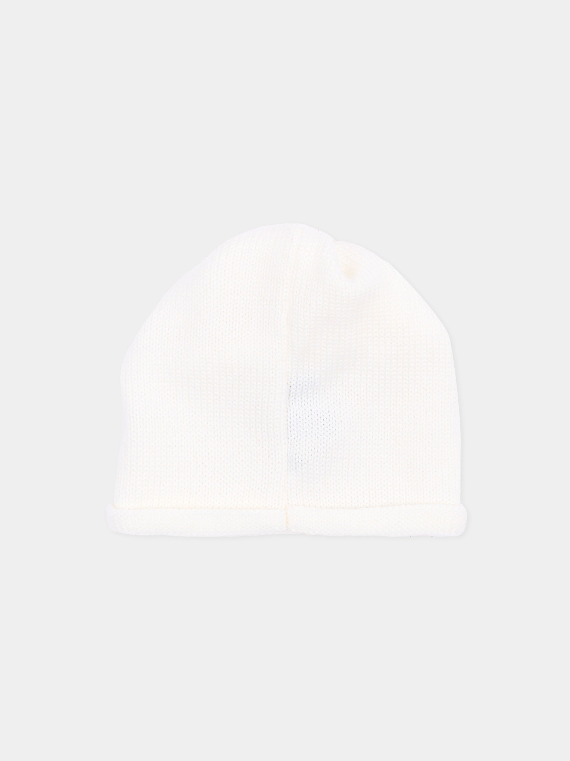 Cappello avorio per neonati in lana,Little Bear,4128 LATTE